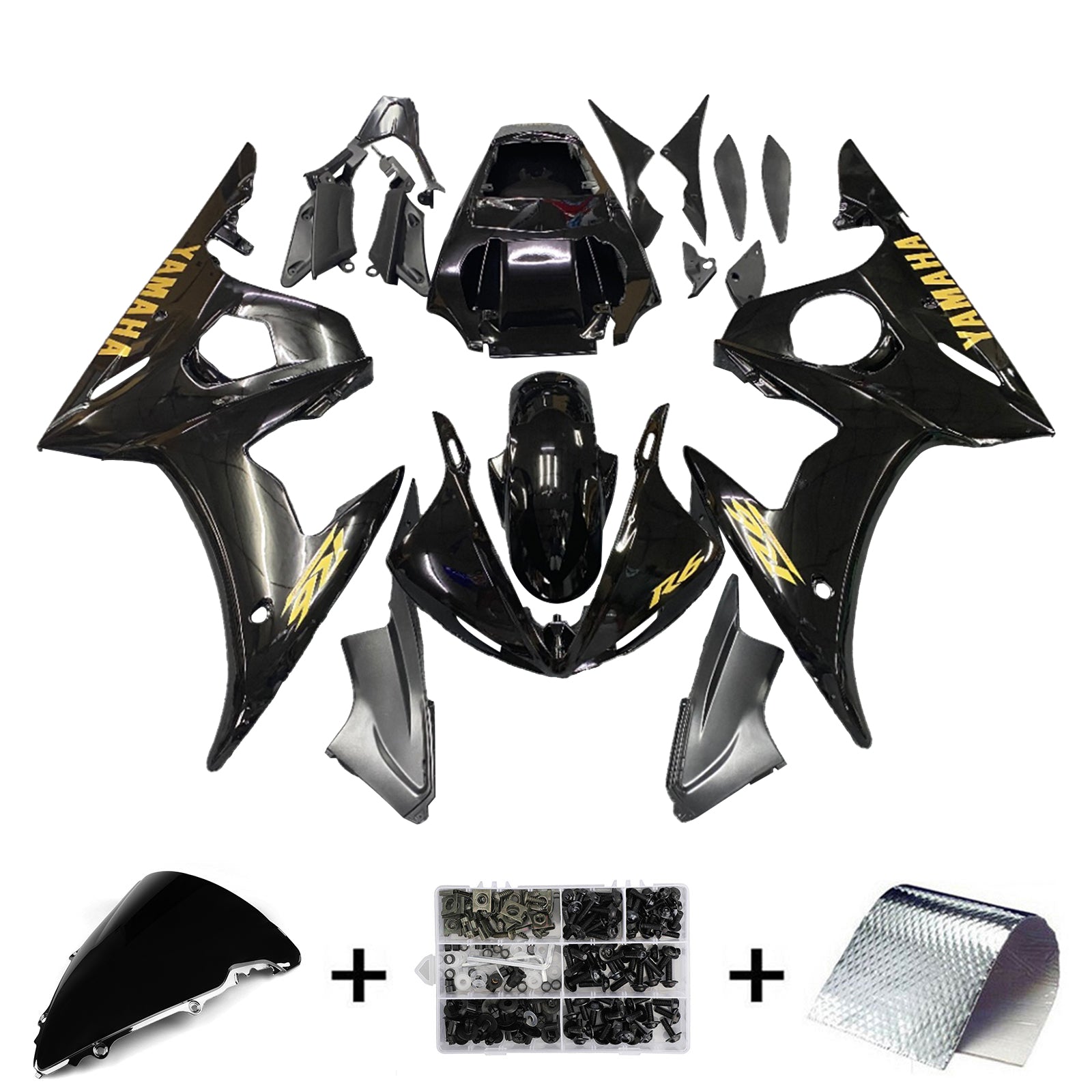 2003-2004 Yamaha YZF 600 R6 2006-2009 R6S Amotopart Injection Fairing Kit Bodywork Plastic ABS #140