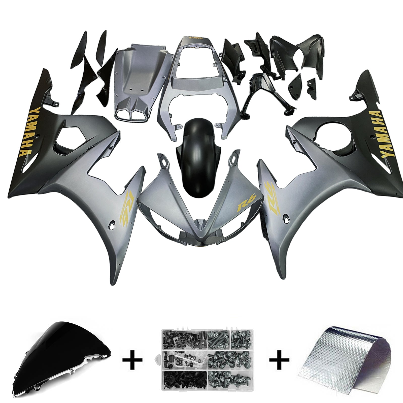 2003-2004 Yamaha YZF 600 R6 2006-2009 R6S Amotopart Injection Fairing Kit Karosseri Plast ABS #142