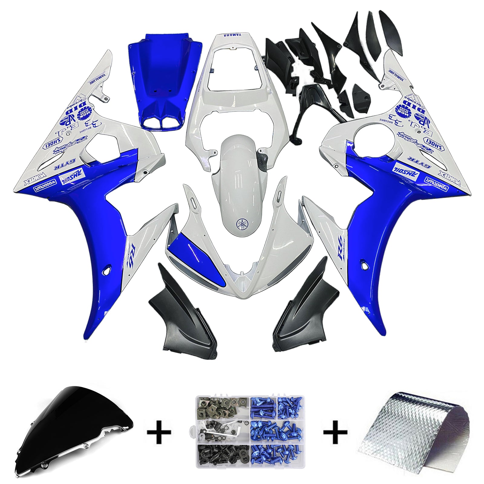 2003-2004 Yamaha YZF 600 R6 / 2006-2009 R6S Injection Fairing Kit Karosseri Plast ABS #151