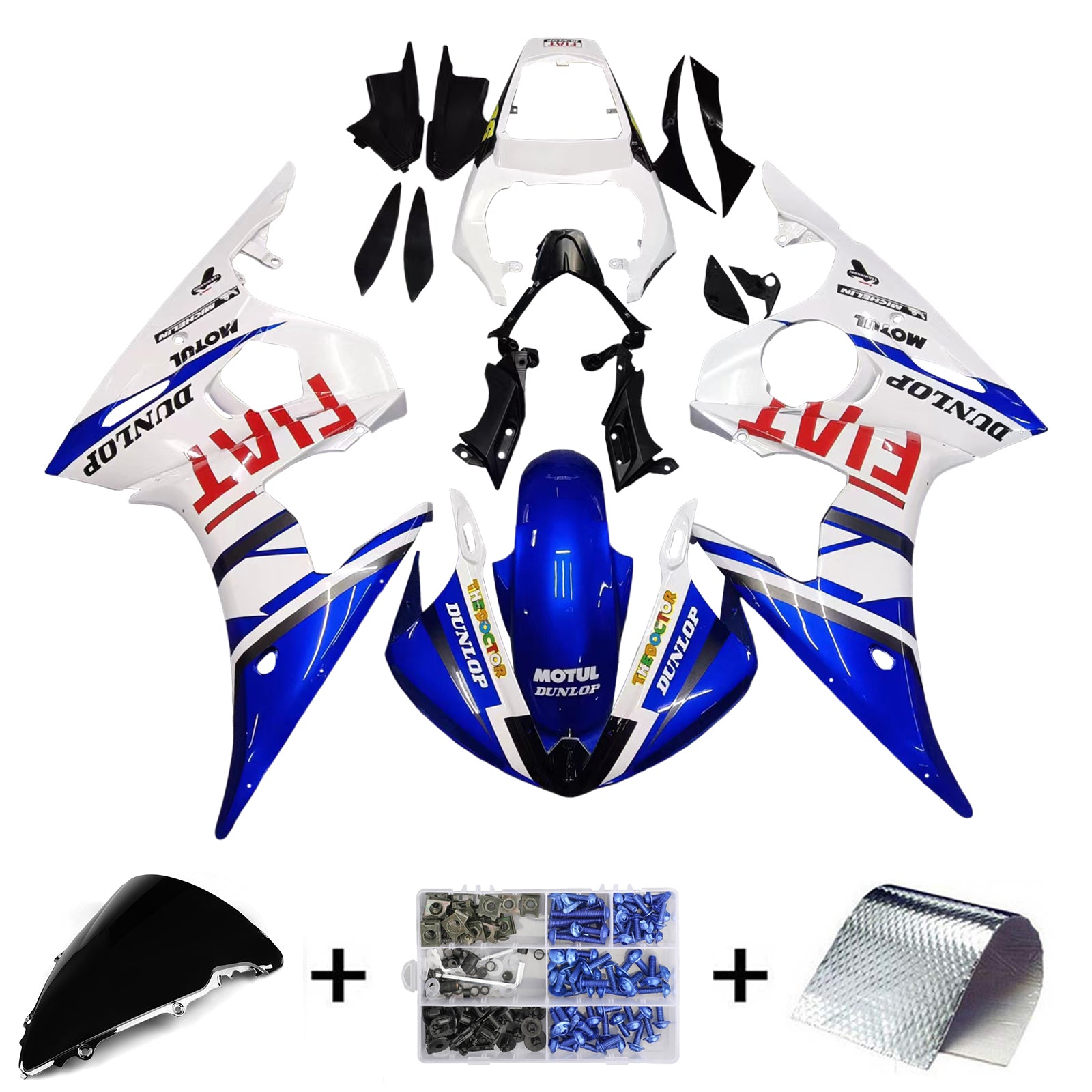 2005 Yamaha YZF 600 R6 Kit de carénage d'injection carrosserie plastique ABS #1