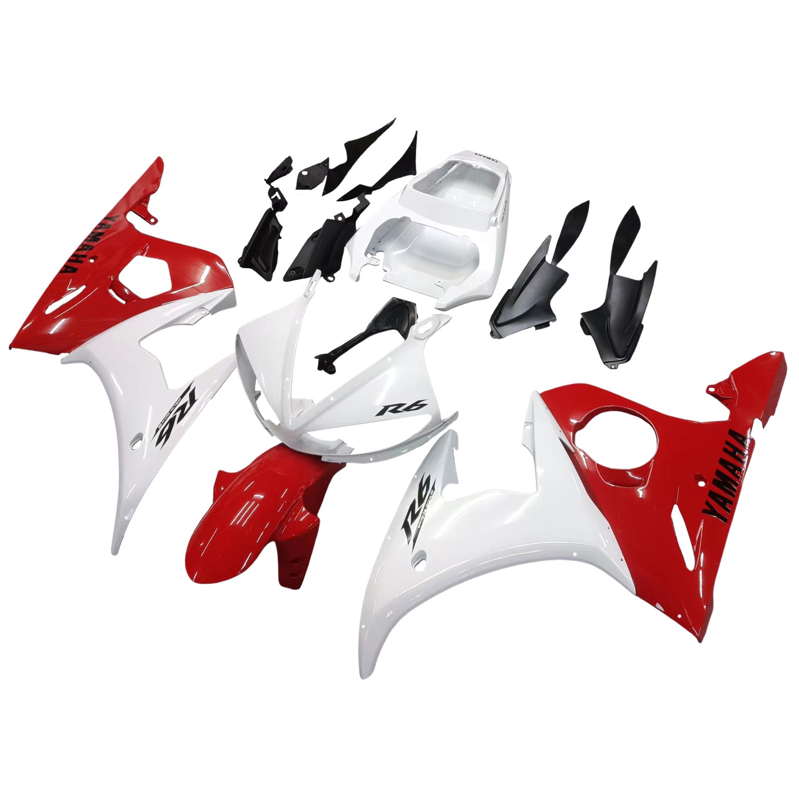 2005 Yamaha YZF 600 R6 Amotopart Injection Fairing Kit Bodywork Plastic ABS #7