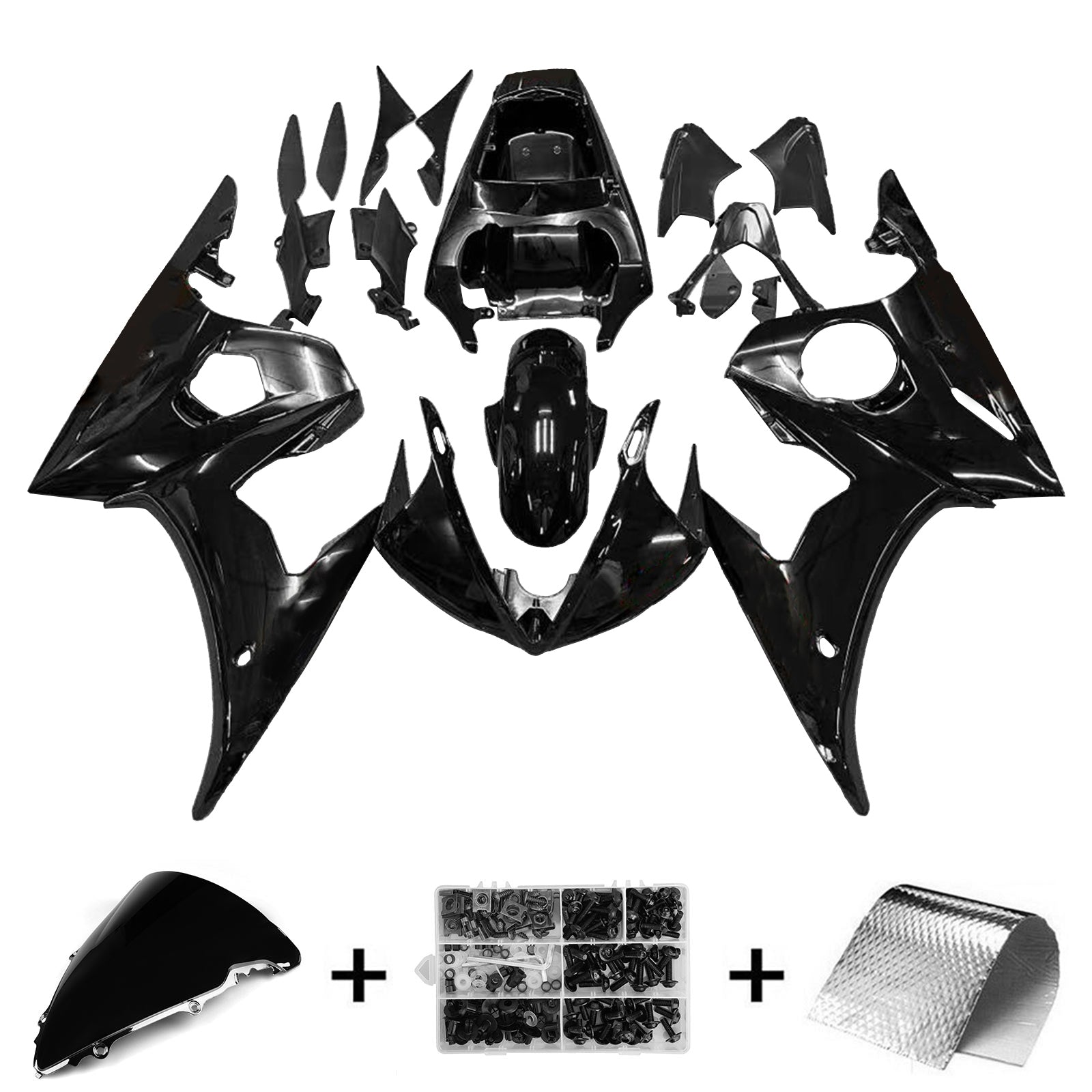 2005 Yamaha YZF 600 R6 Injektionsmässa Kit Bodywork Plastic ABS #146