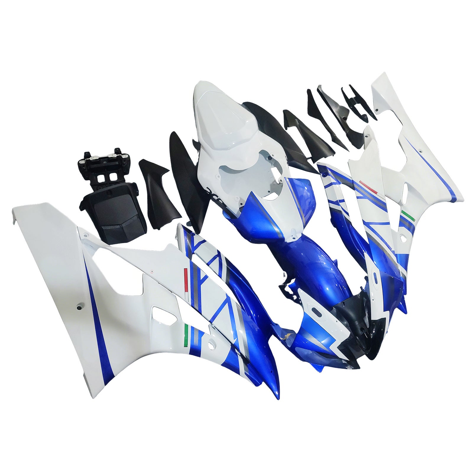 2006-2007 Yamaha YZF-R6 stroomlijnkappen wit blauw nr. 46 FIAT R6 Racing algemeen