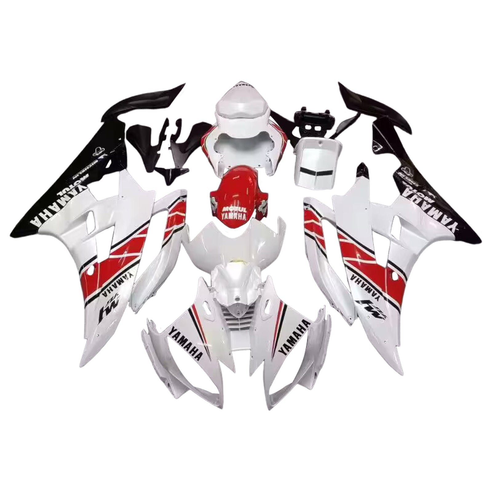 2006-2007 Yamaha YZF-R6 Carénages Blanc Rouge Noir R6 Racing Generic