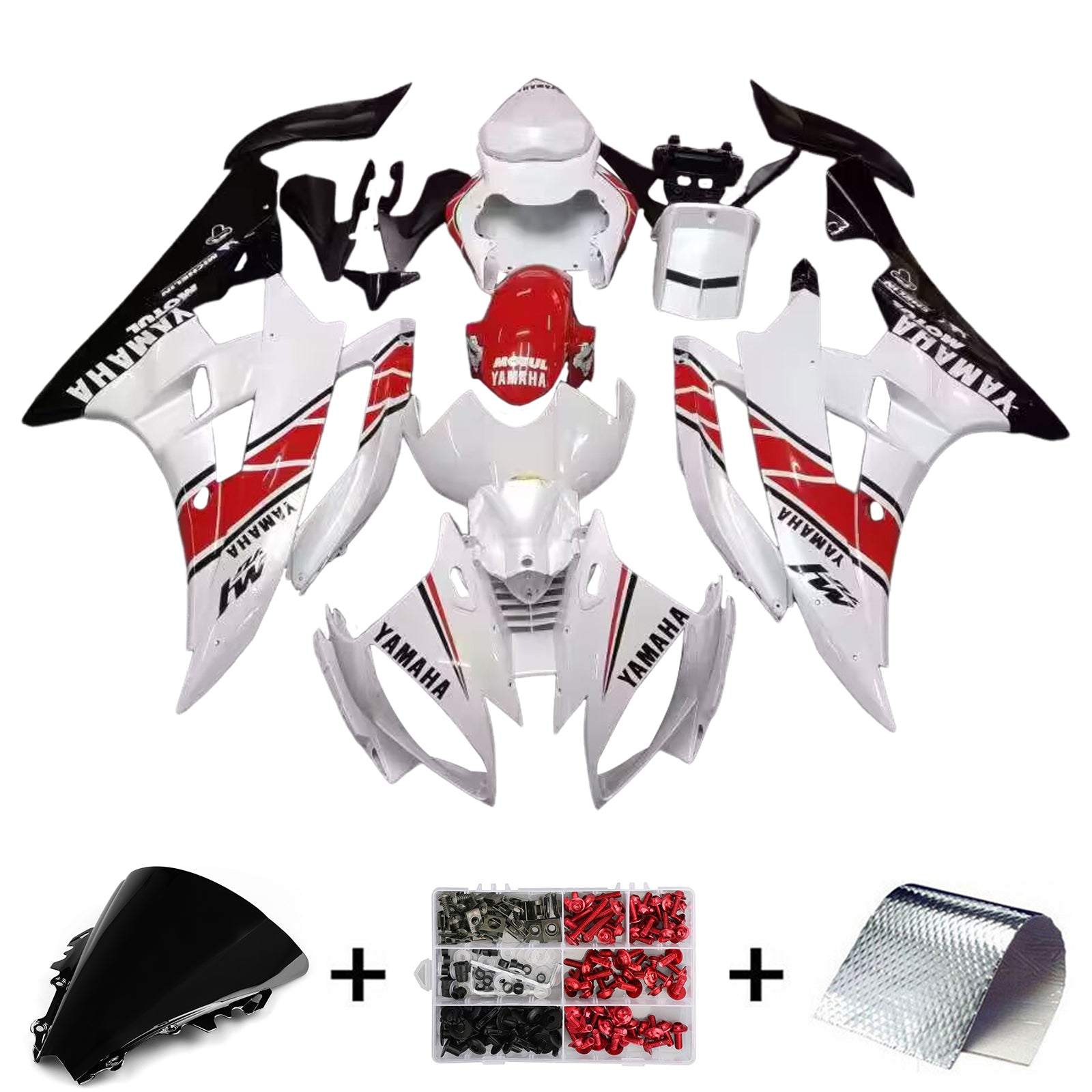 2006-2007 Yamaha YZF-R6 Carénages Blanc Rouge Noir R6 Racing Generic