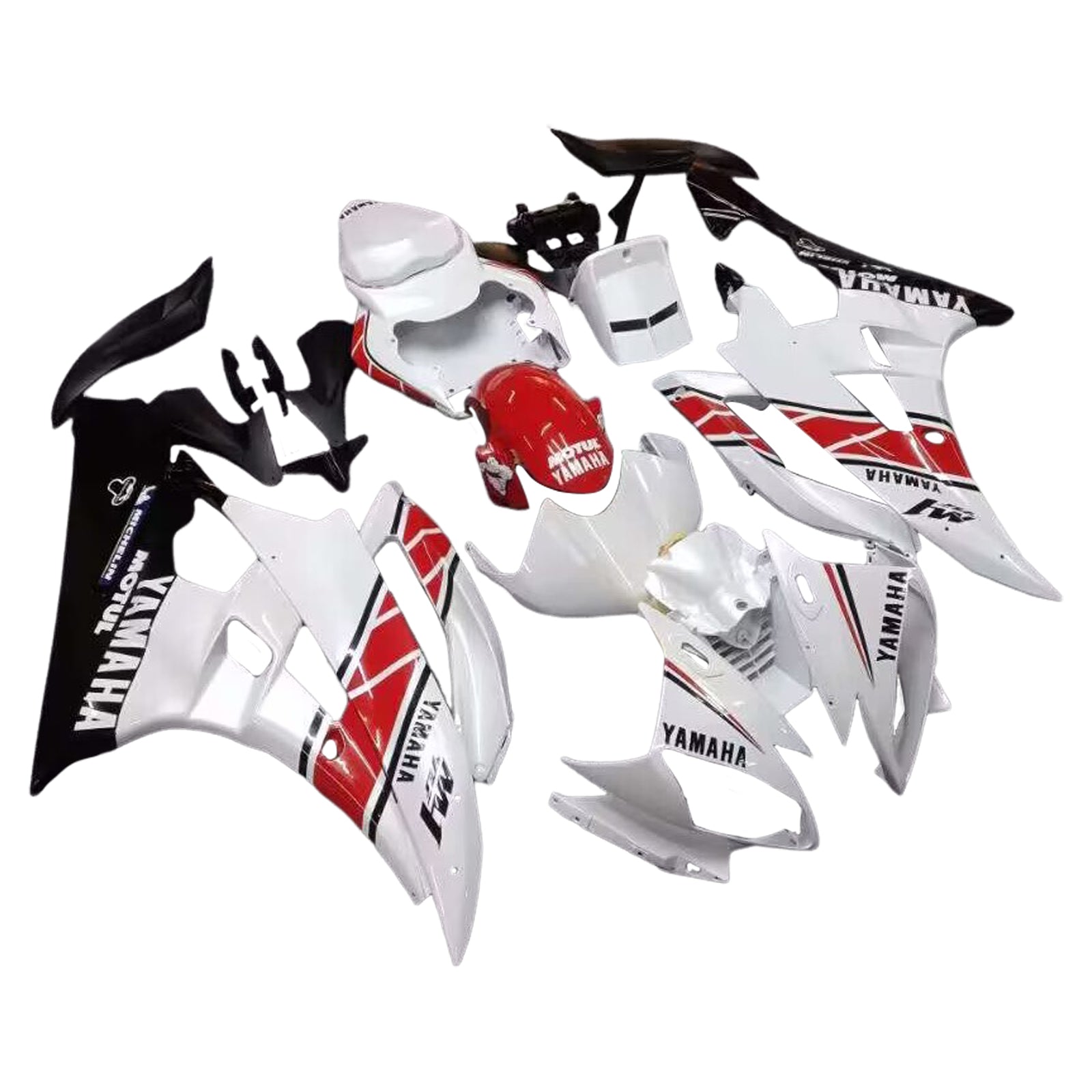 2006-2007 Yamaha YZF-R6 Carénages Blanc Rouge Noir R6 Racing Generic