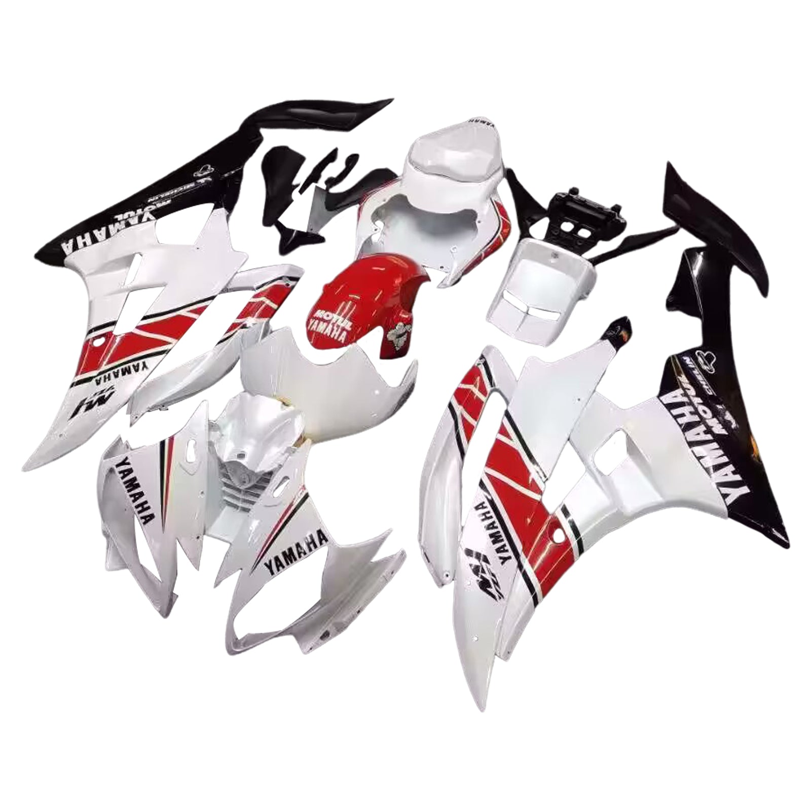 2006-2007 Yamaha YZF-R6 Carénages Blanc Rouge Noir R6 Racing Generic