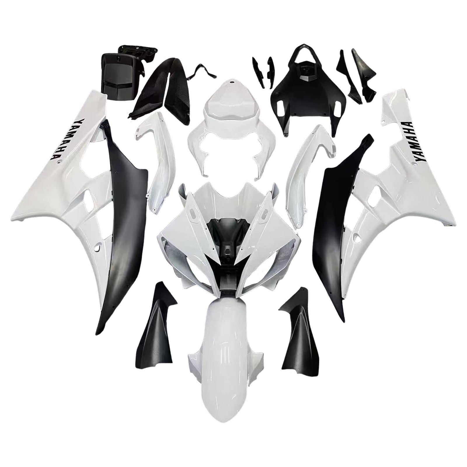 2006-2007 Yamaha YZF-R6 Carénages Blanc Noir R6 Racing Générique