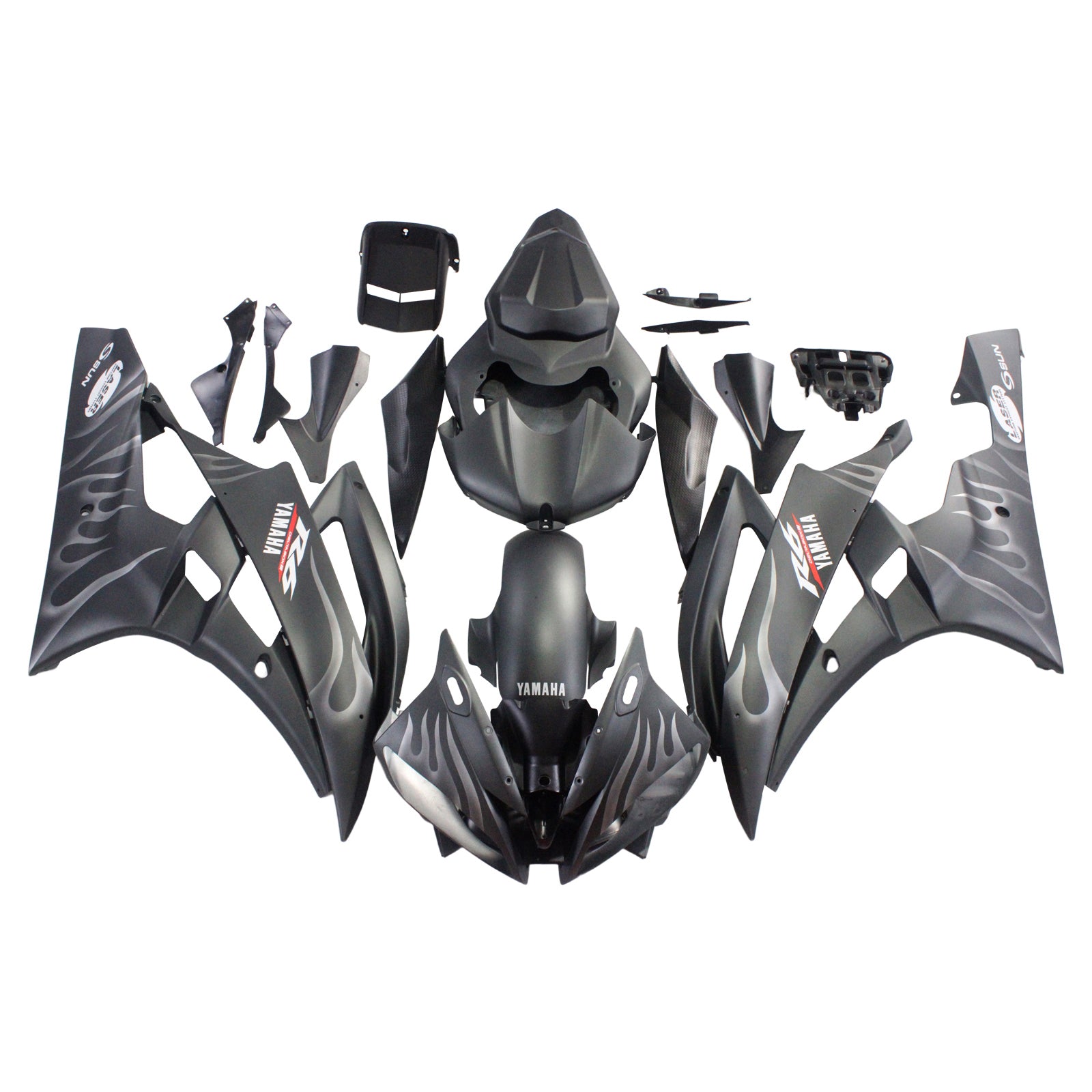 2006-2007 Yamaha YZF 600 R6 Amotopart Injection Fairing Kit Bodywork Plastic ABS #109