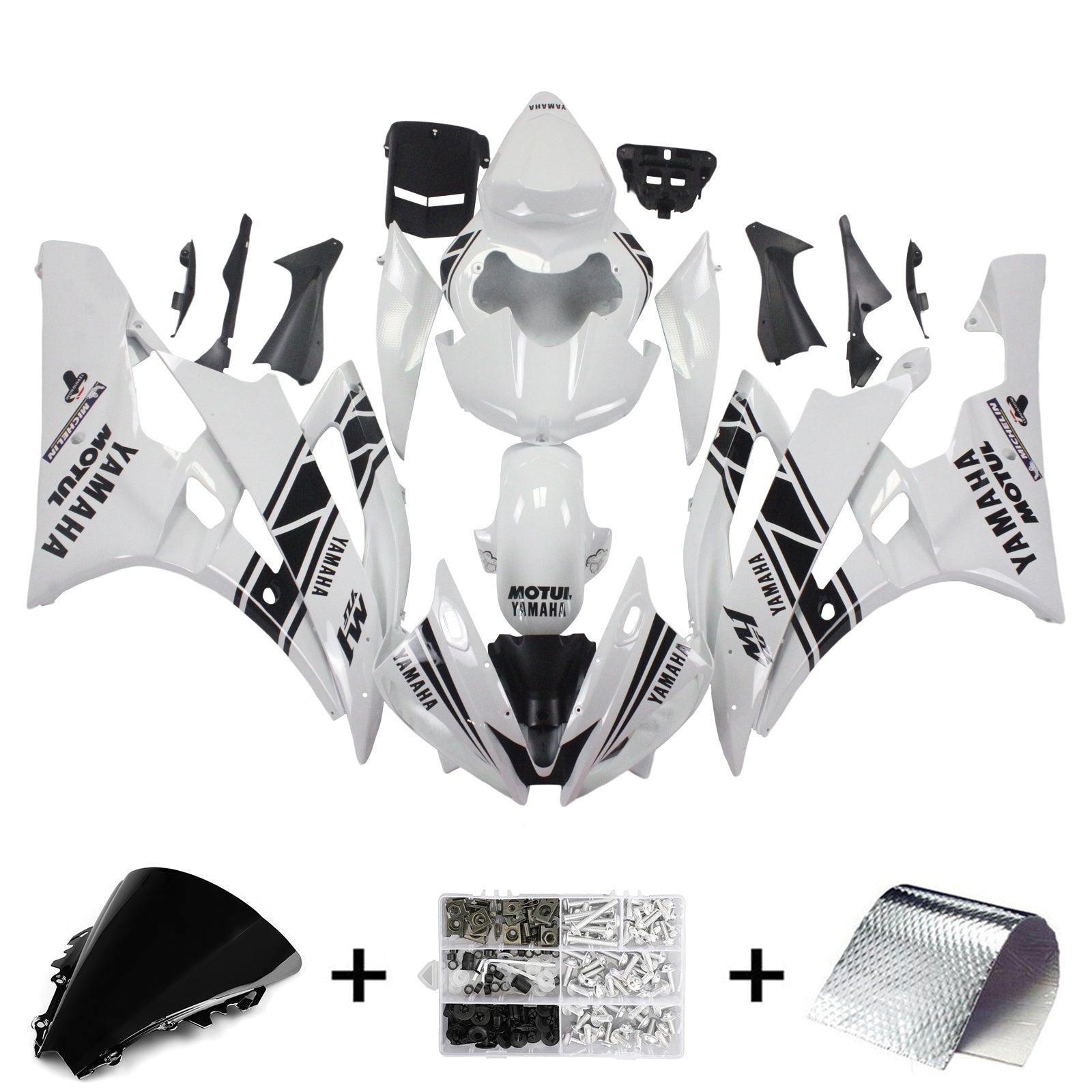 2006-2007 Yamaha YZF 600 R6 Amotopart Injection Fairing Kit Bodywork Plastic ABS #121