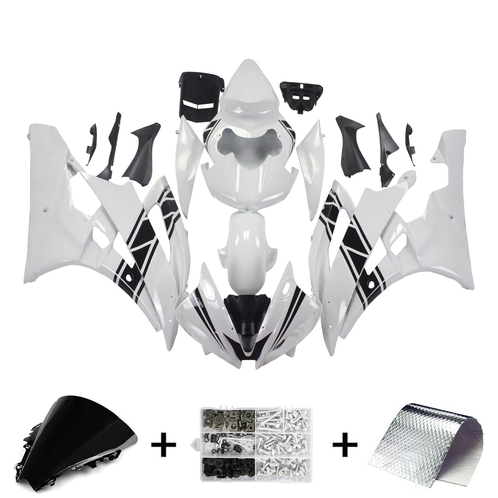 2006-2007 YAMAHA YZF 600 R6 AMOTOPART INJEKTION FAIRING KIT BOODYWORK PLAX ABS #121