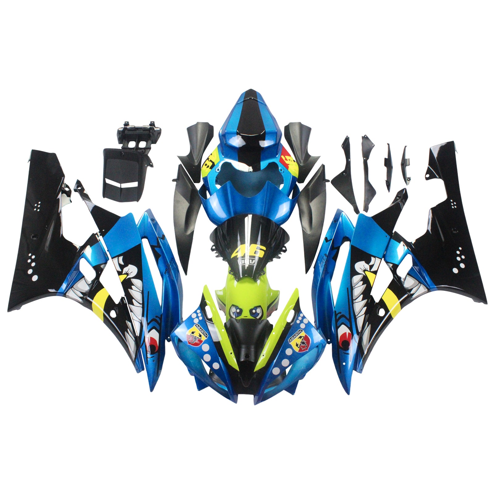 2006-2007 Yamaha YZF 600 R6 Amotopart Injection Fairing Kit Bodywork Plastic ABS #138