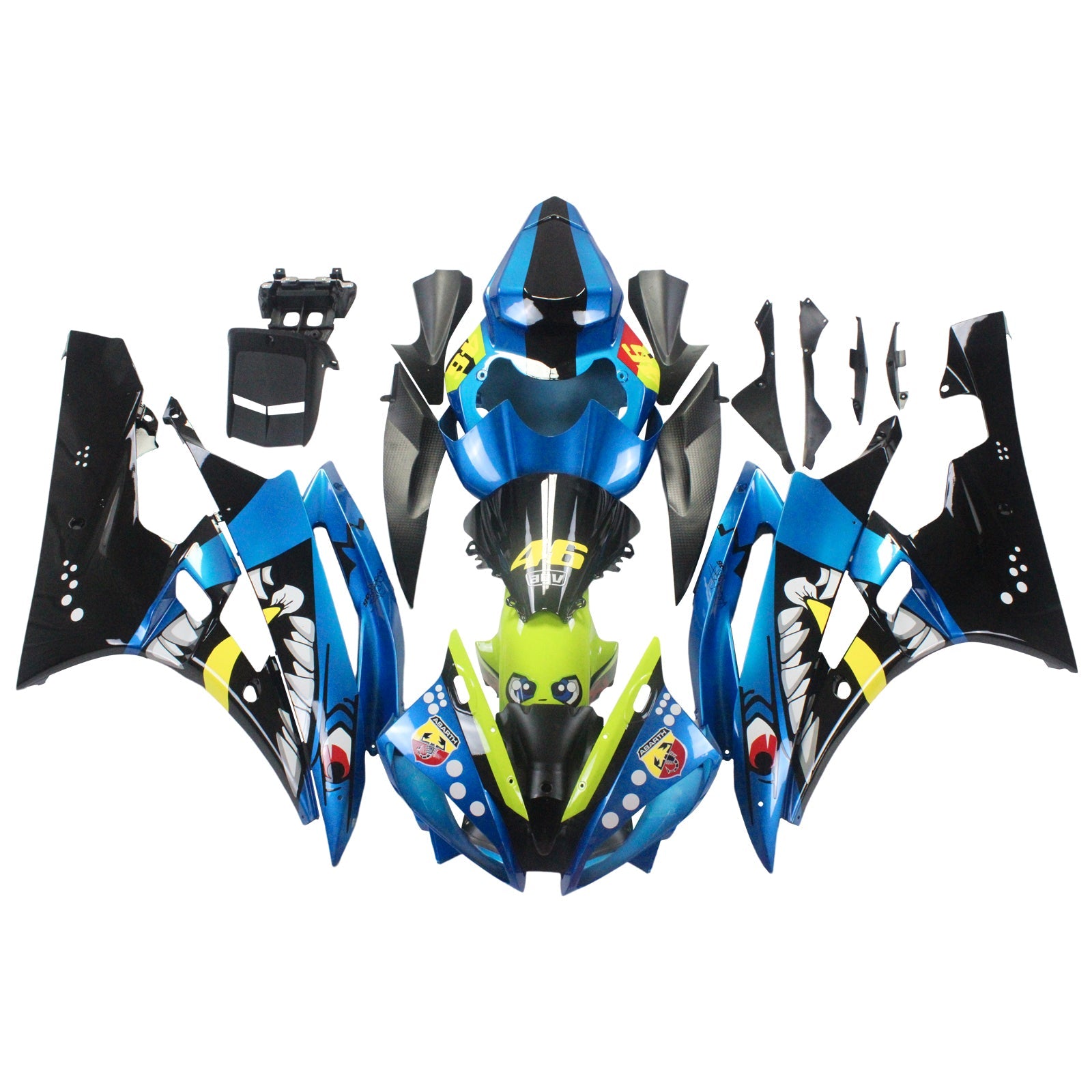 2006-2007 Yamaha Yzf 600 R6 Kit de camence injection amotopart Bodywork Plastic Abs # 138