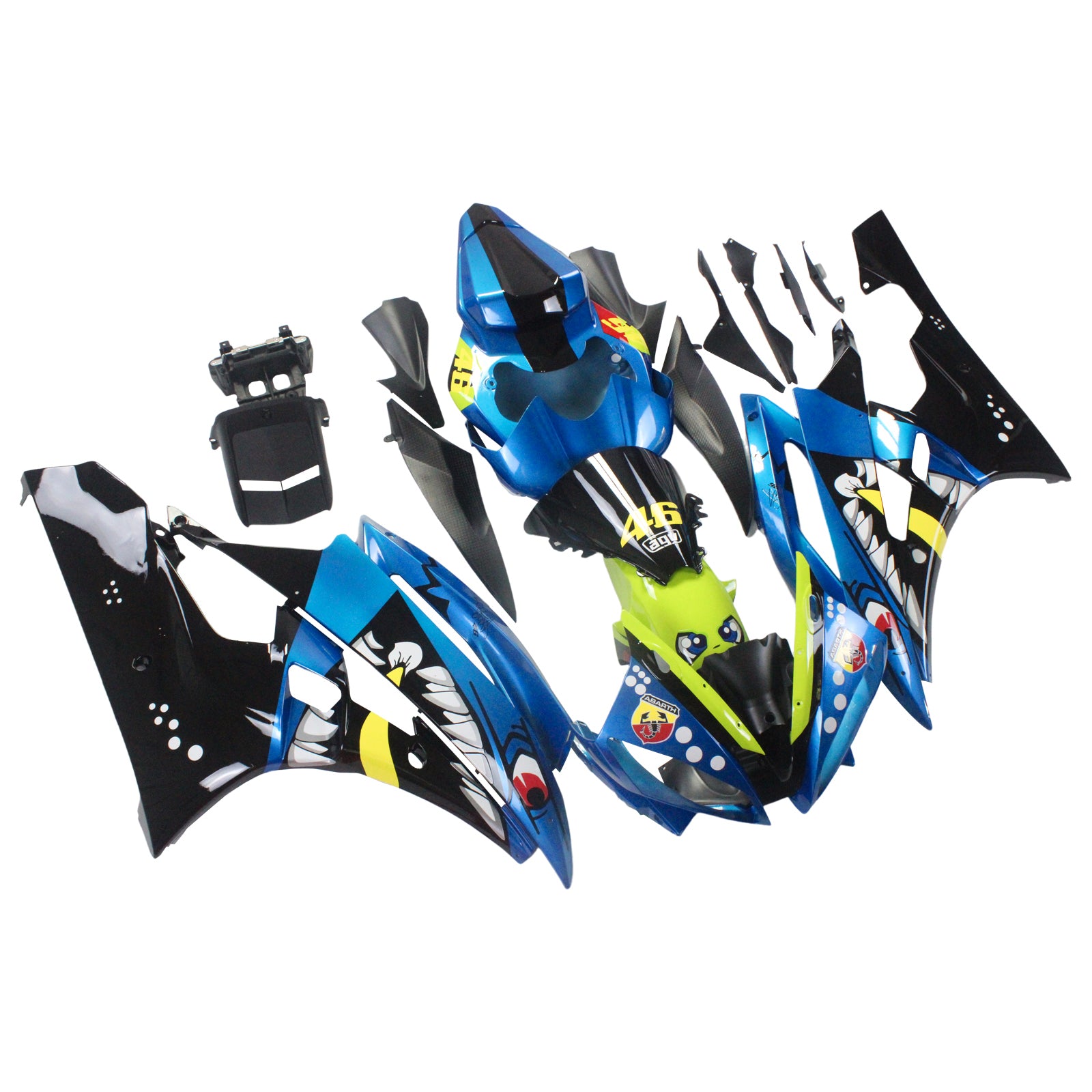 2006-2007 Yamaha YZF 600 R6 Amotopart Injection Fairing Kit Bodywork Plastic ABS #138