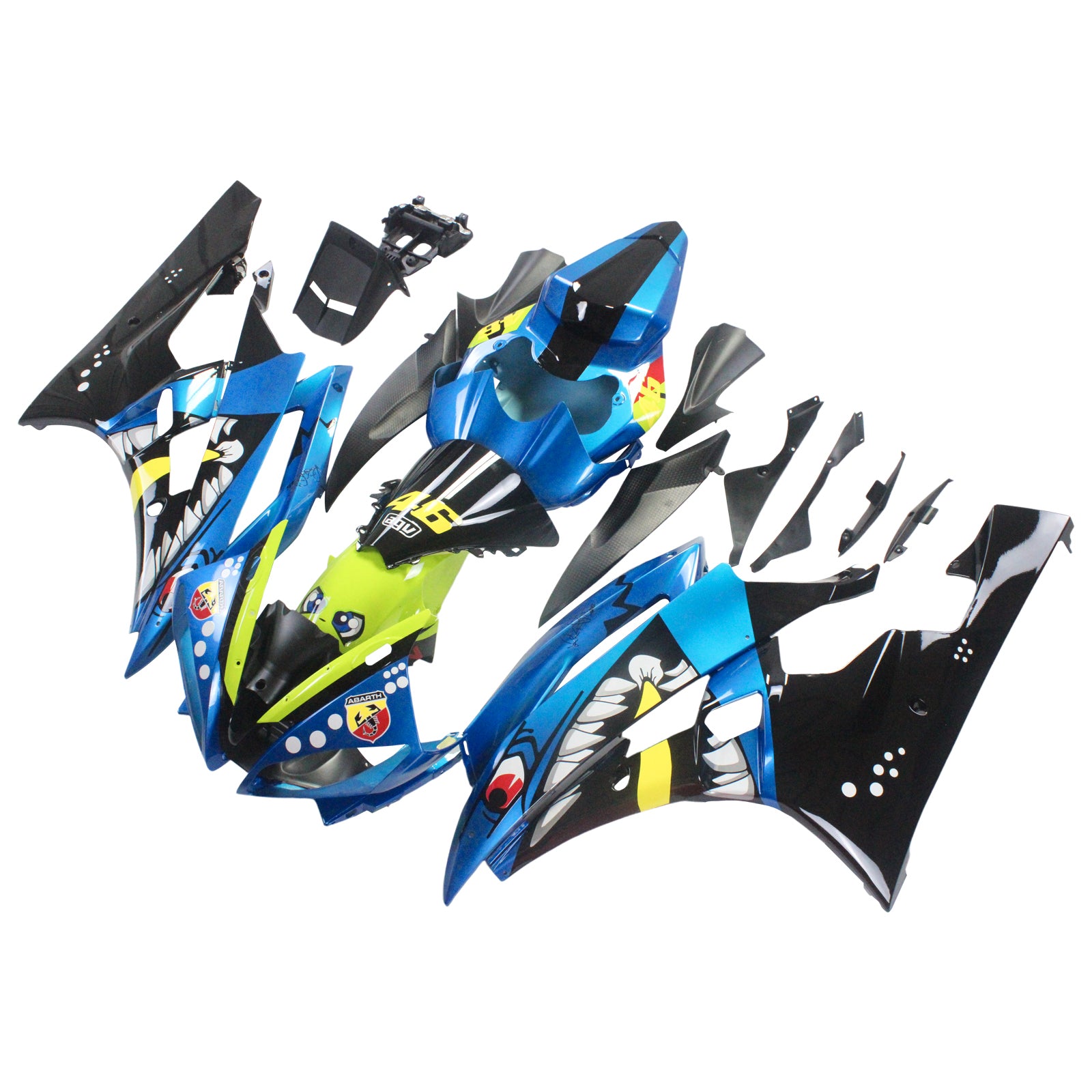 2006-2007 Yamaha YZF 600 R6 Amotopart Injection Fairing Kit Bodywork Plastic ABS #138