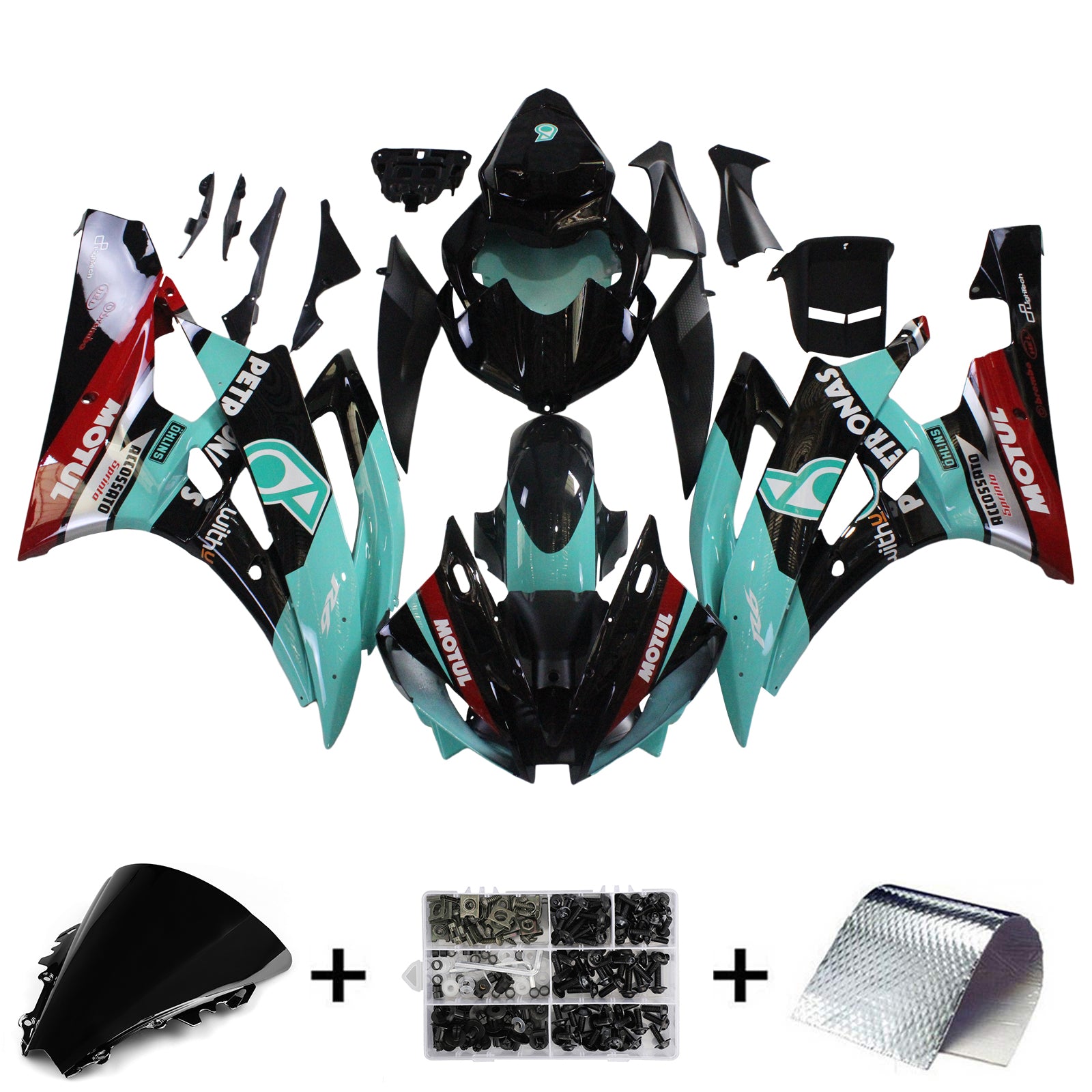 2006-2007 Yamaha YZF 600 R6 Injection Fairing Kit Bodywork Plastic ABS #156