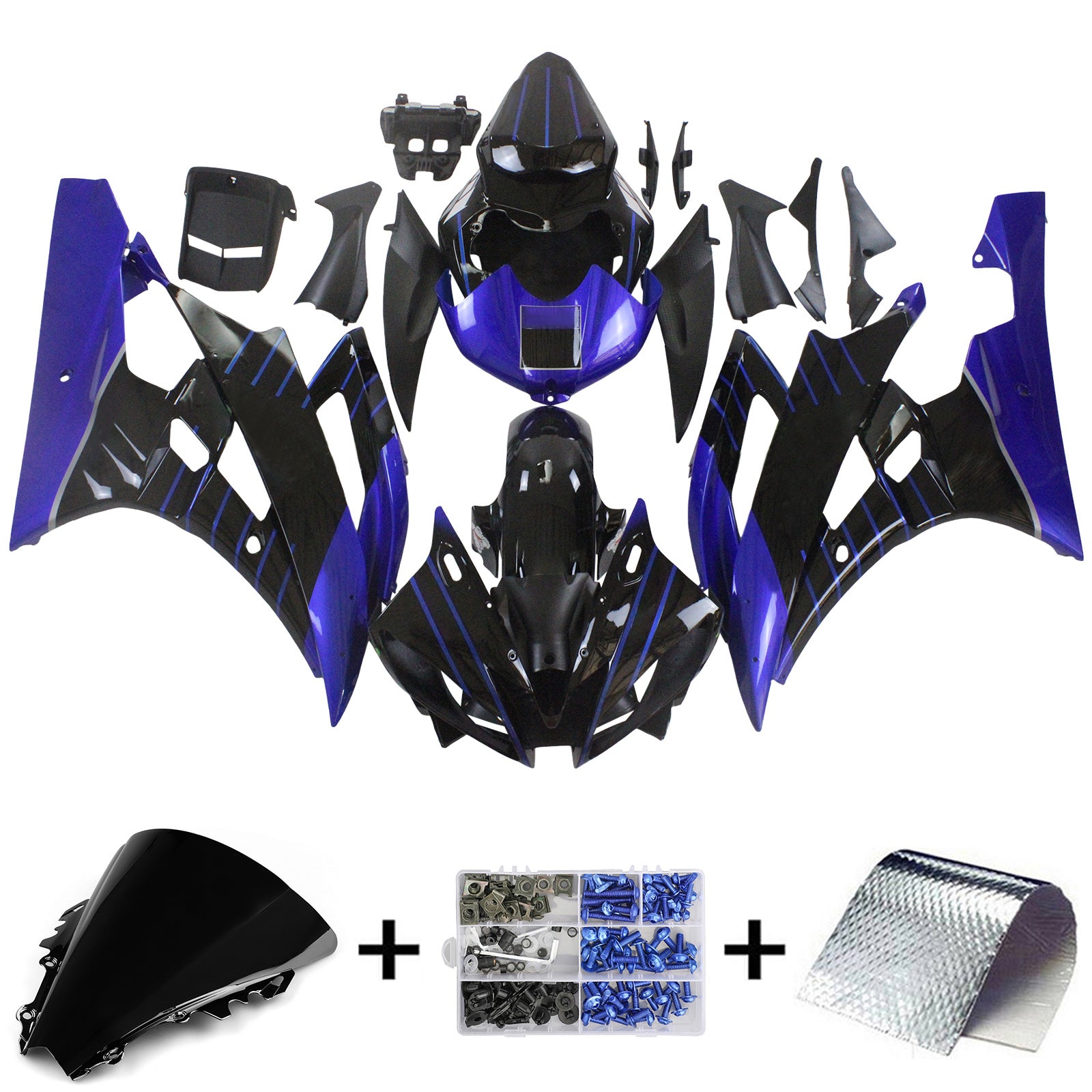 2006-2007 Yamaha YZF 600 R6 kuipset carrosserie kunststof ABS