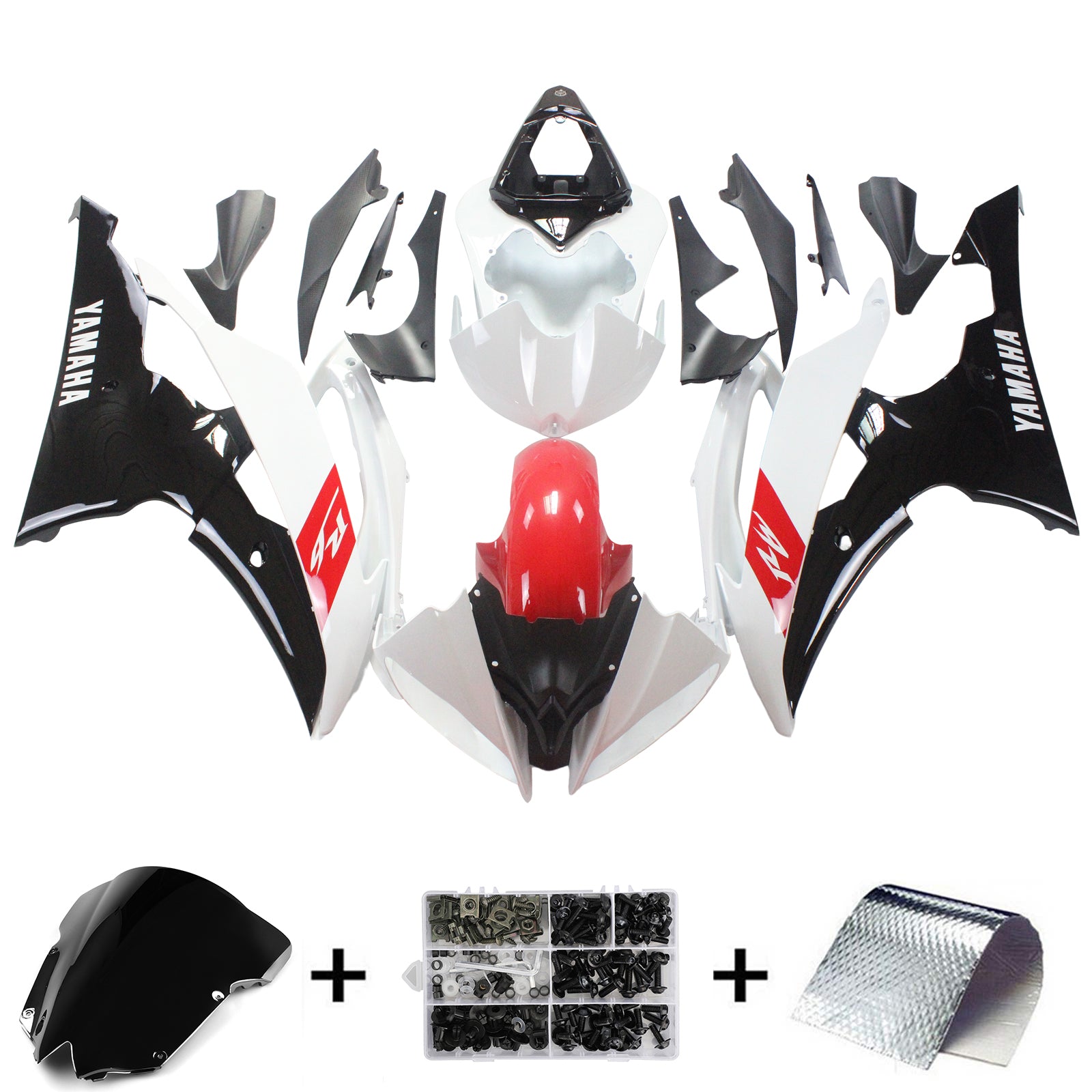 2008-2016 Yamaha YZF 600 R6 Amotopart Injection Fairing Kit Bodywork Plastic ABS #121