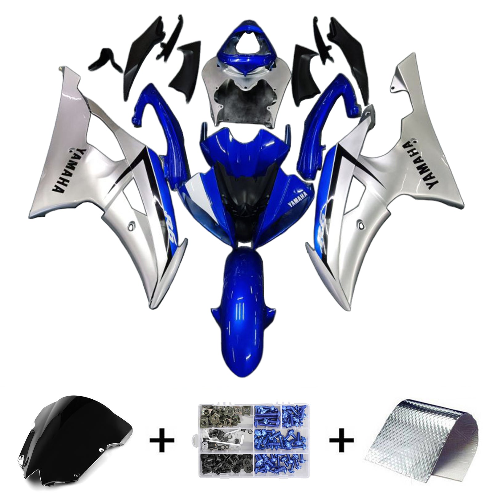 2008-2016 Yamaha YZF 600 R6 Amotopart Injection Fairing Kit Bodywork Plastic ABS #139