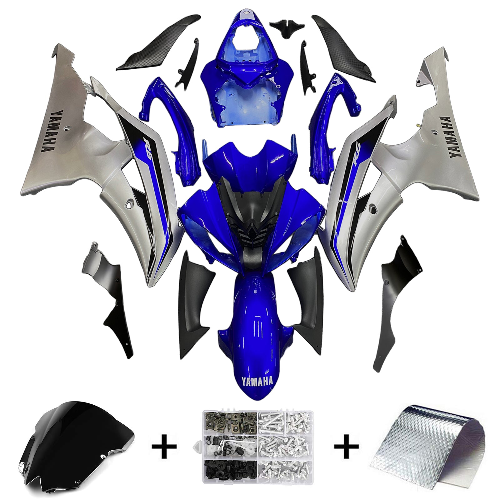 2008-2016 Yamaha YZF 600 R6 Injection Fairing Kit Bodywork Plastic ABS #158