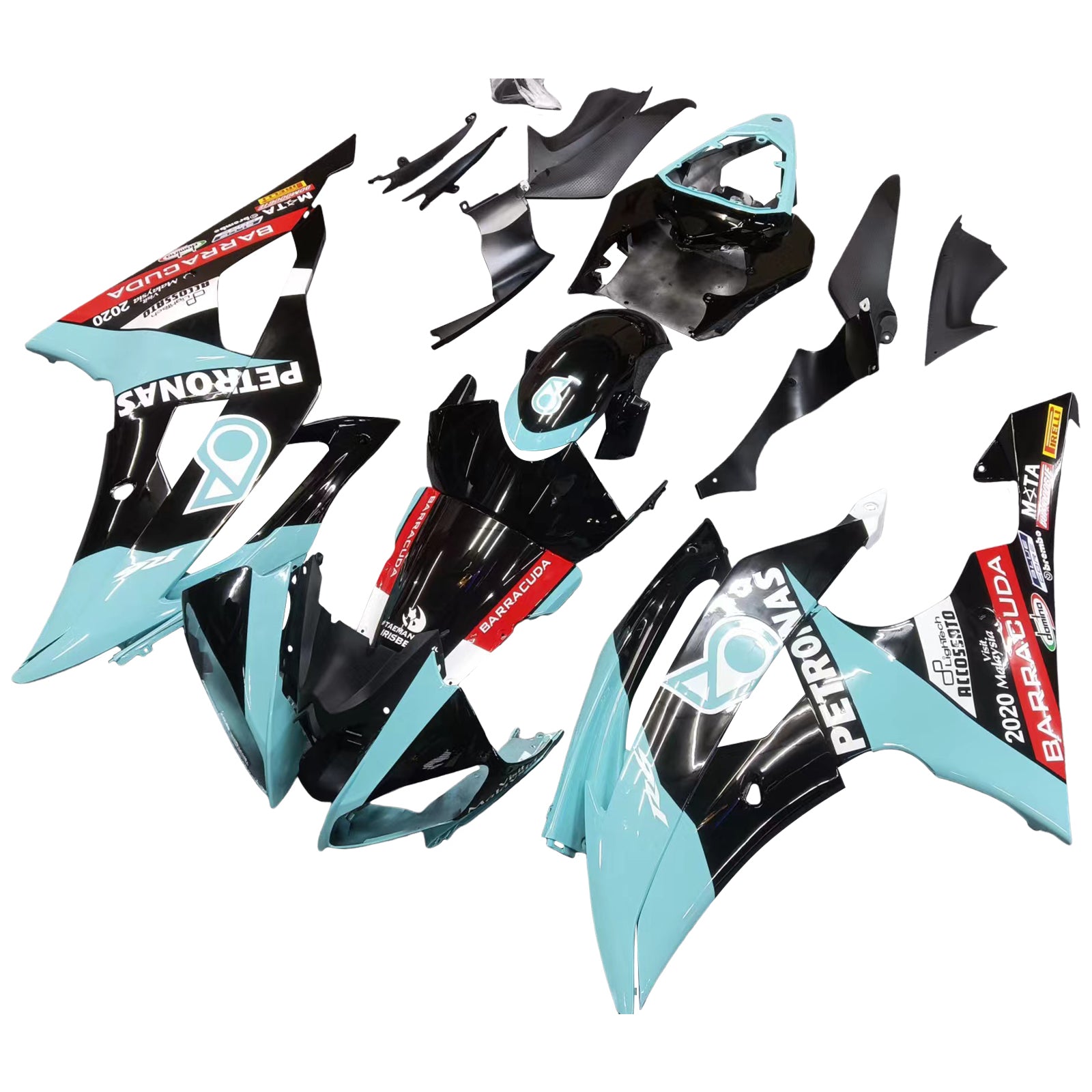 2008-2016 Yamaha YZF 600 R6 Injection Fairing Kit Karosseri Plast ABS #187