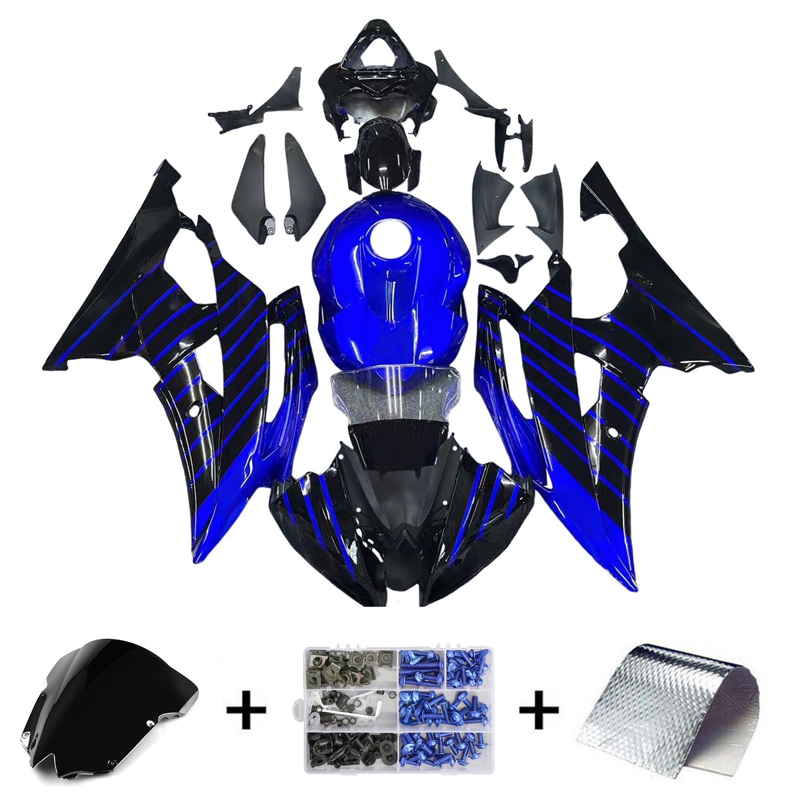2008-2016 Yamaha YZF 600 R6 Kit de carénage d'injection carrosserie plastique ABS #190