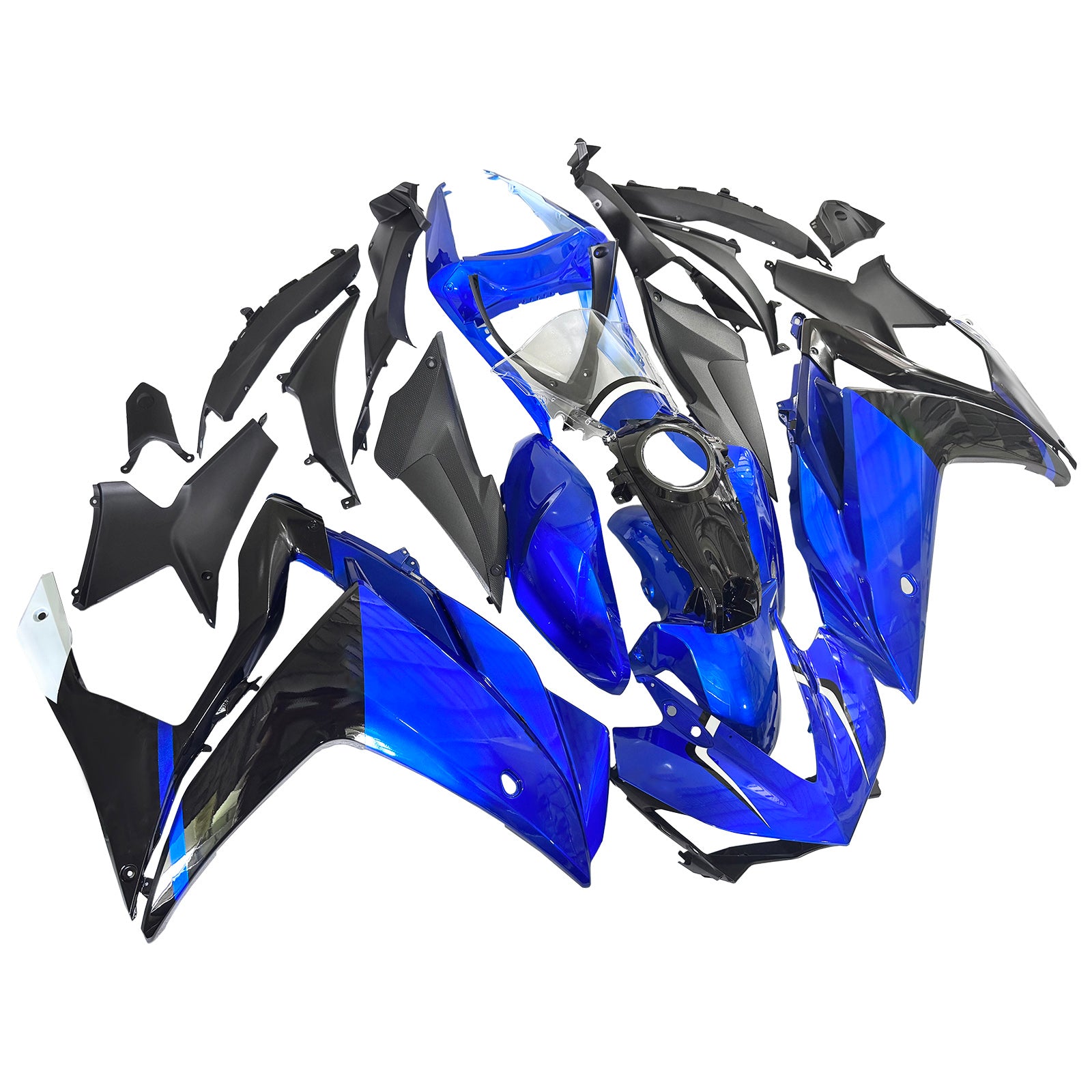 Yamaha YZF R3 uit 2014-2018 & 2015-2017 YZF R25 Blauw Zwarte Kuipset