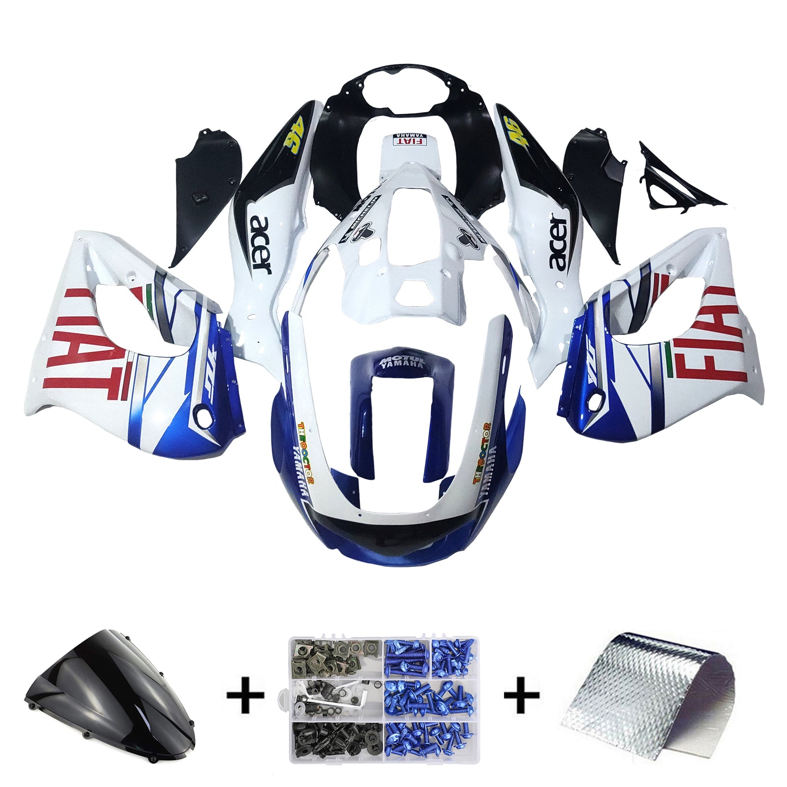 1997-2007 Yamaha YZF1000R Thunderace Kit de carénage d'injection carrosserie ABS