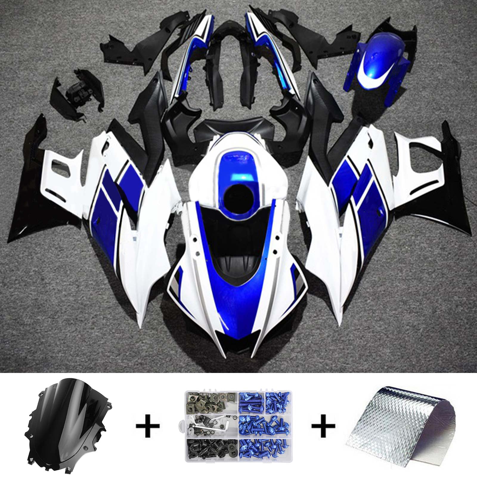 2022-2023 Yamaha YZF-R3 R25 Injeksjon Fairing Kit karosseri plast ABS #116