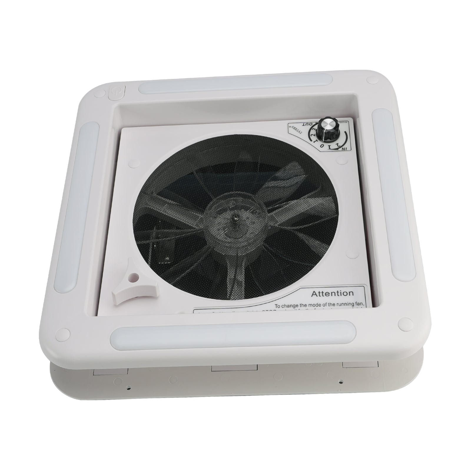 11" RV Caravan Roof Vent 3-Speed Motor RV Fan 12V Skylight With LED Light