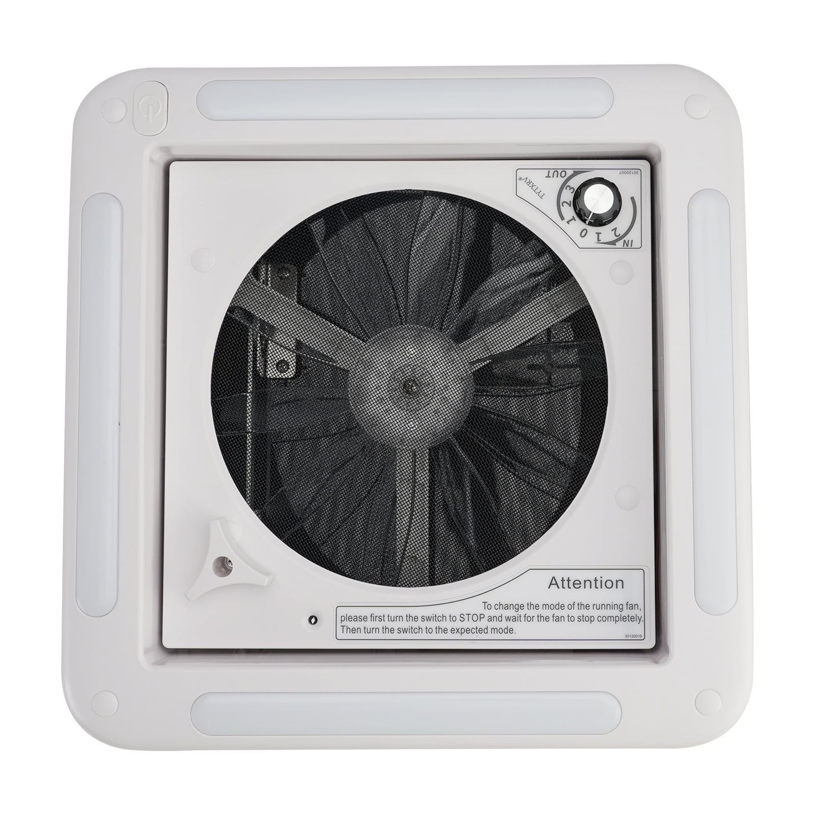 11" RV Caravan Roof Vent 3-Speed Motor RV Fan 12V Skylight With LED Light