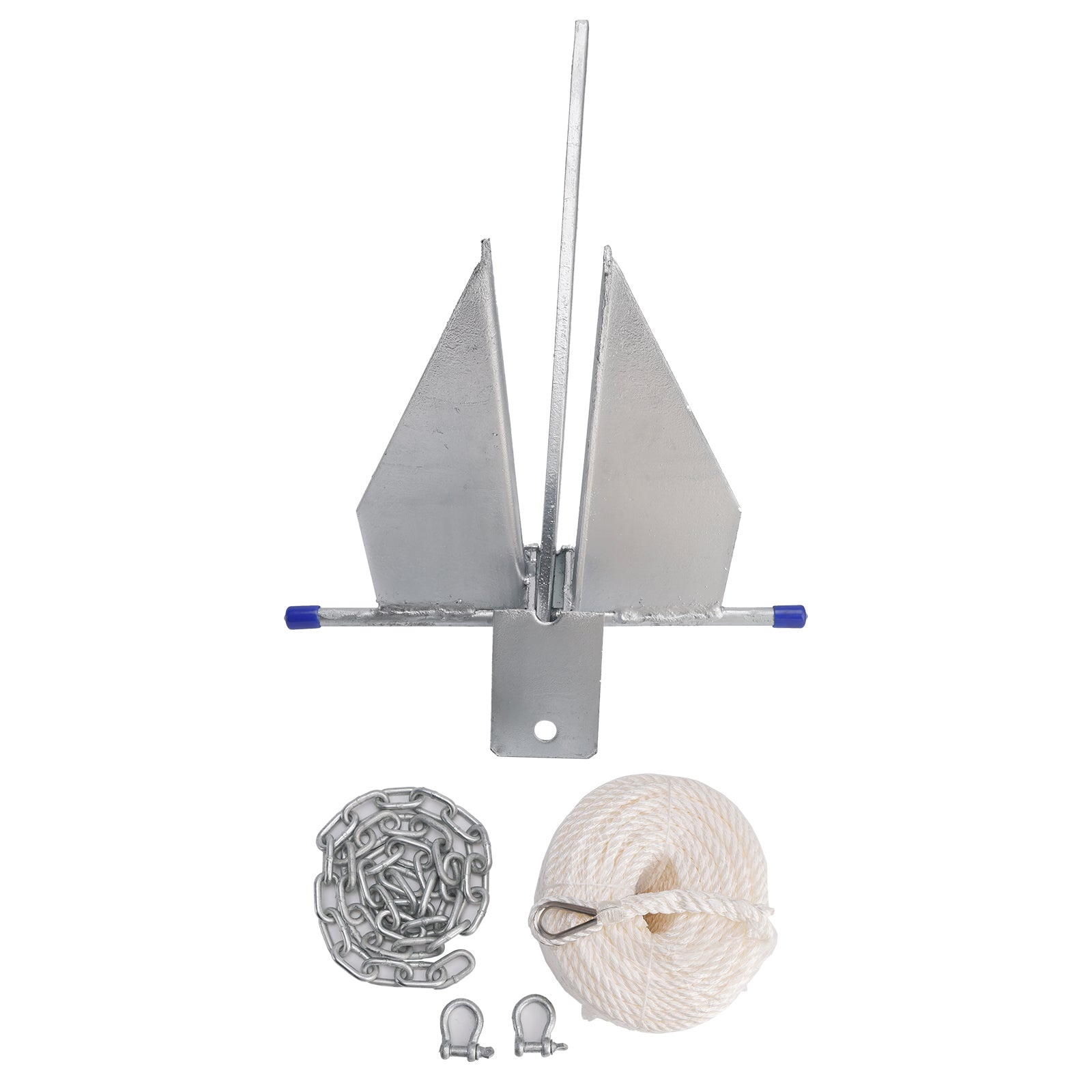 Kit gegalvaniseerd bootanker 13 lbs schuifanker & Ketting & Touw Zilver Voor Boot 13lbs