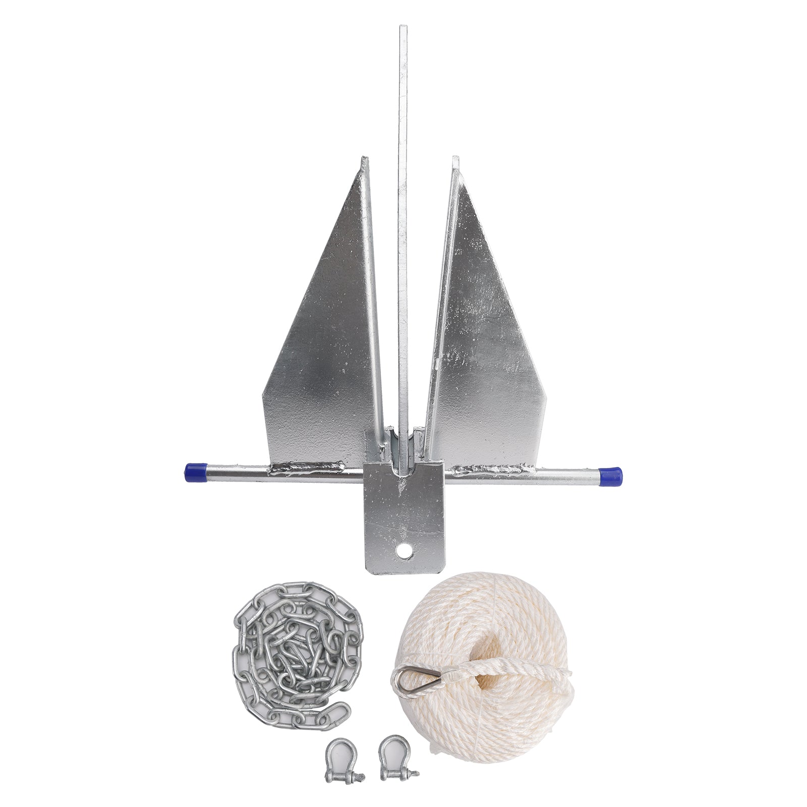 Kit gegalvaniseerd bootanker 13 lbs schuifanker & Ketting & Touw Zilver Voor Boot 13lbs