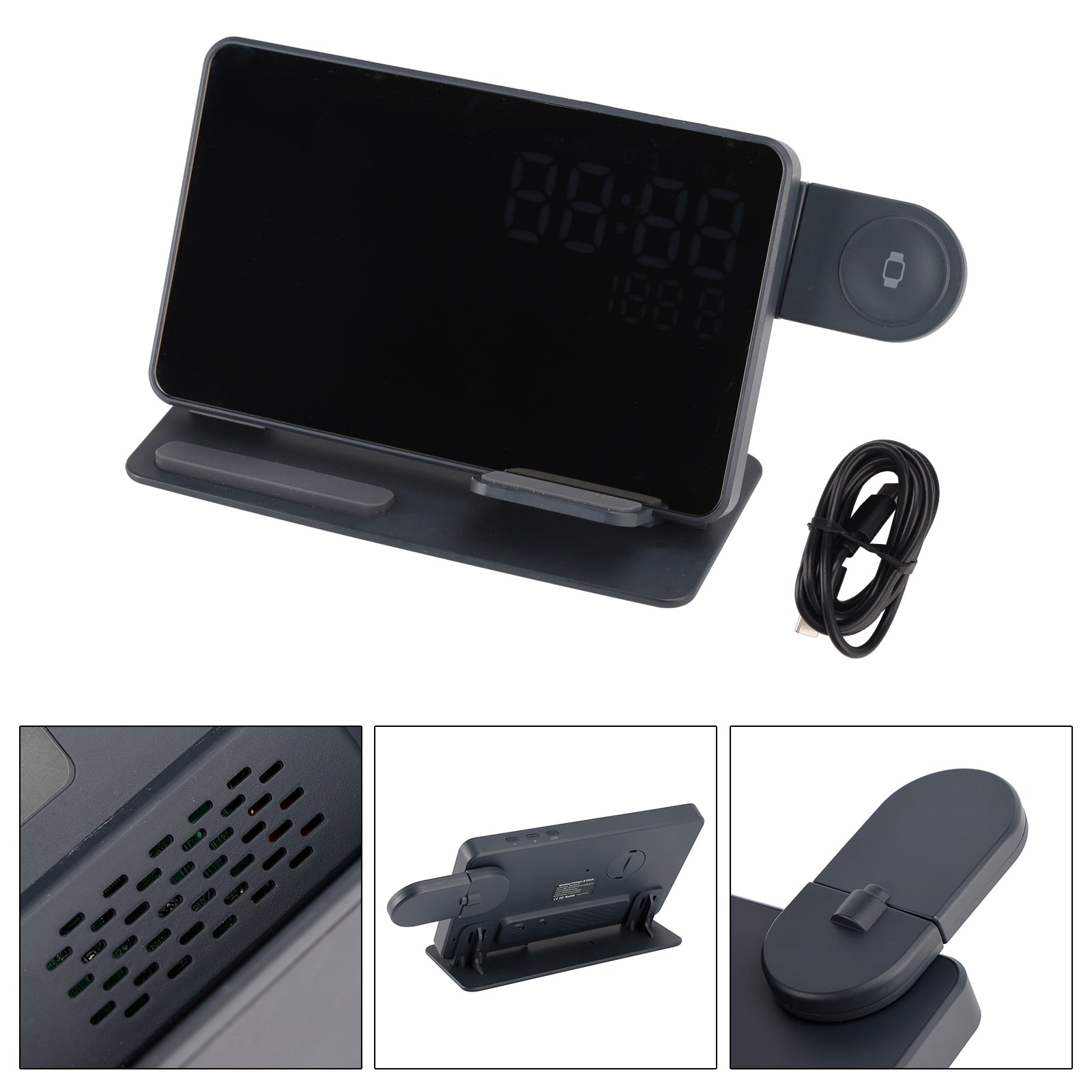 6-in-1 Wireless Charging Station Charger Clock for iPhone 17 16 15 Apple Watch