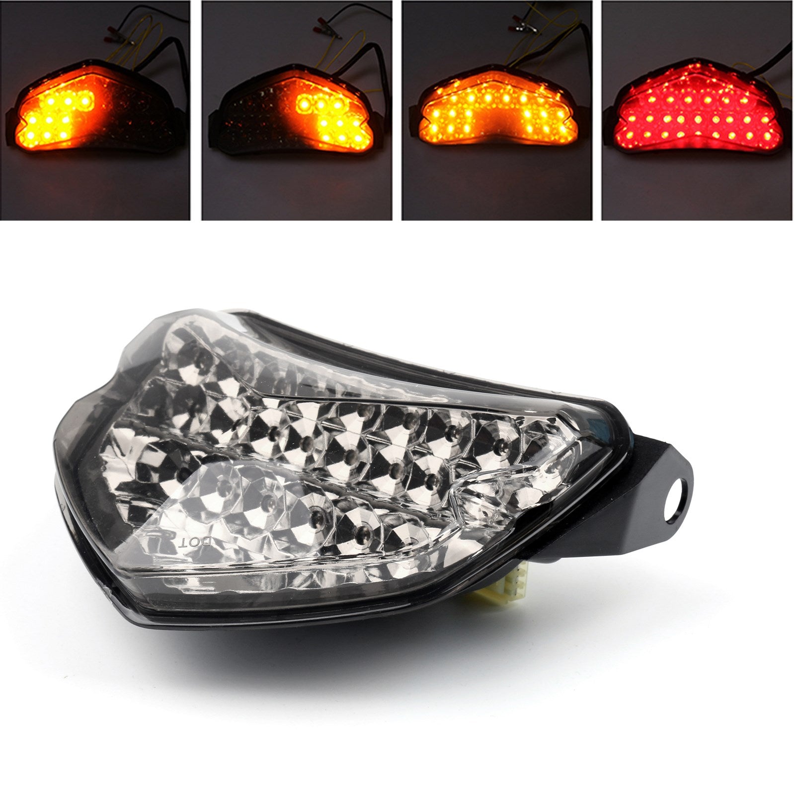 Clignotants de feu arrière de frein à LED clair pour Suzuki GSXR 600 GSX-R 750 2004-2005