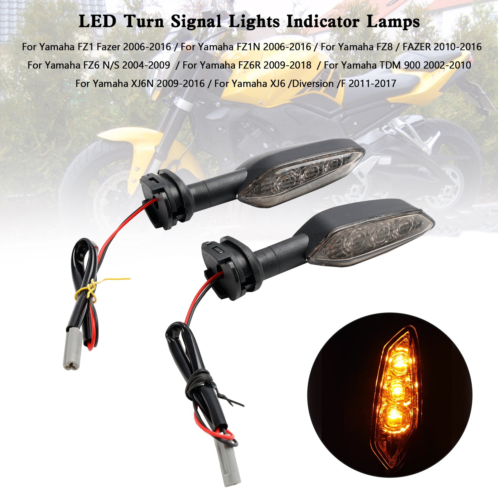 Clignotants LED, voyants ambre pour Yamaha XJ6N 2009 – 2016