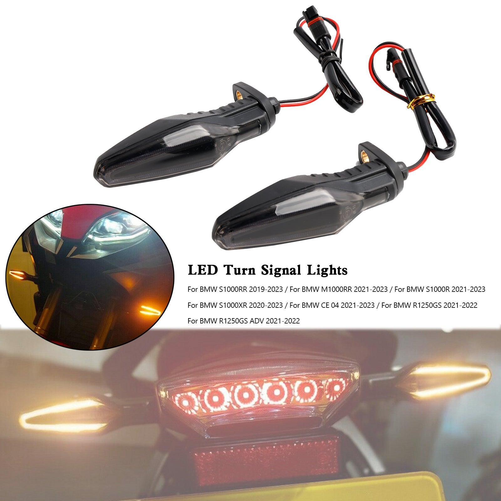 Clignotants LED pour BMW S1000XR S1000R R1250GS ADV CE 04 2020 – 2023