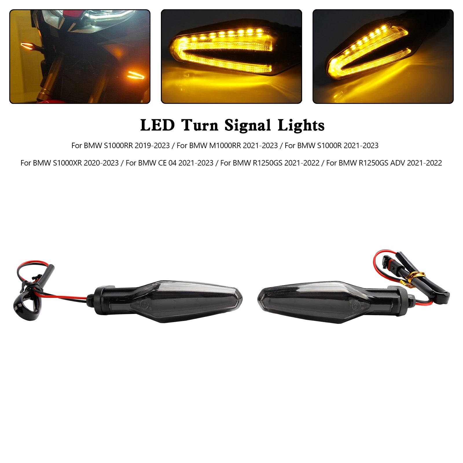 Clignotants LED pour BMW S1000XR S1000R R1250GS ADV CE 04 2020 – 2023