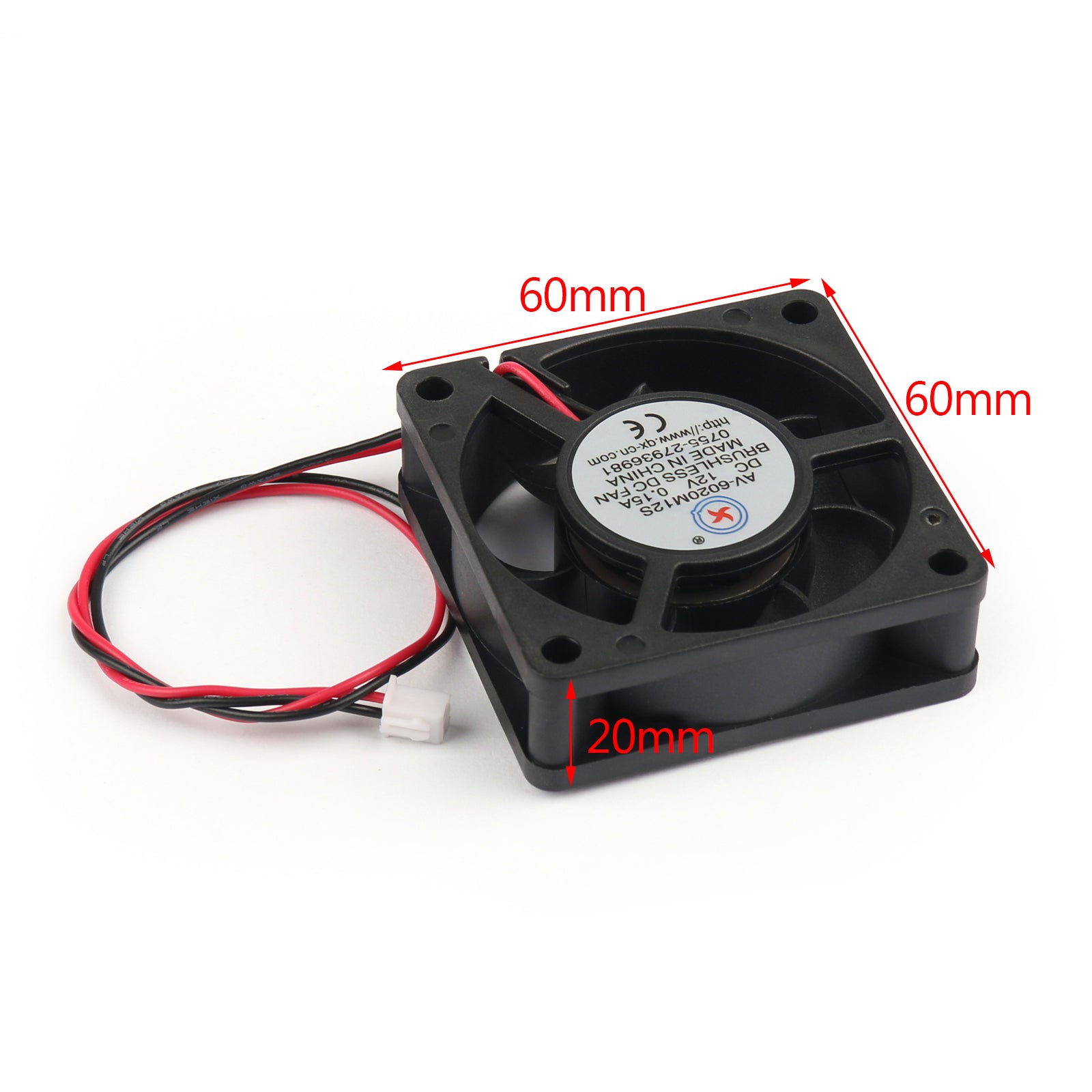 1Pcs DC Brushless Cooling PC Computer Fan 12V 6020s 60x60x20mm 0.15A 2 Pin Wire