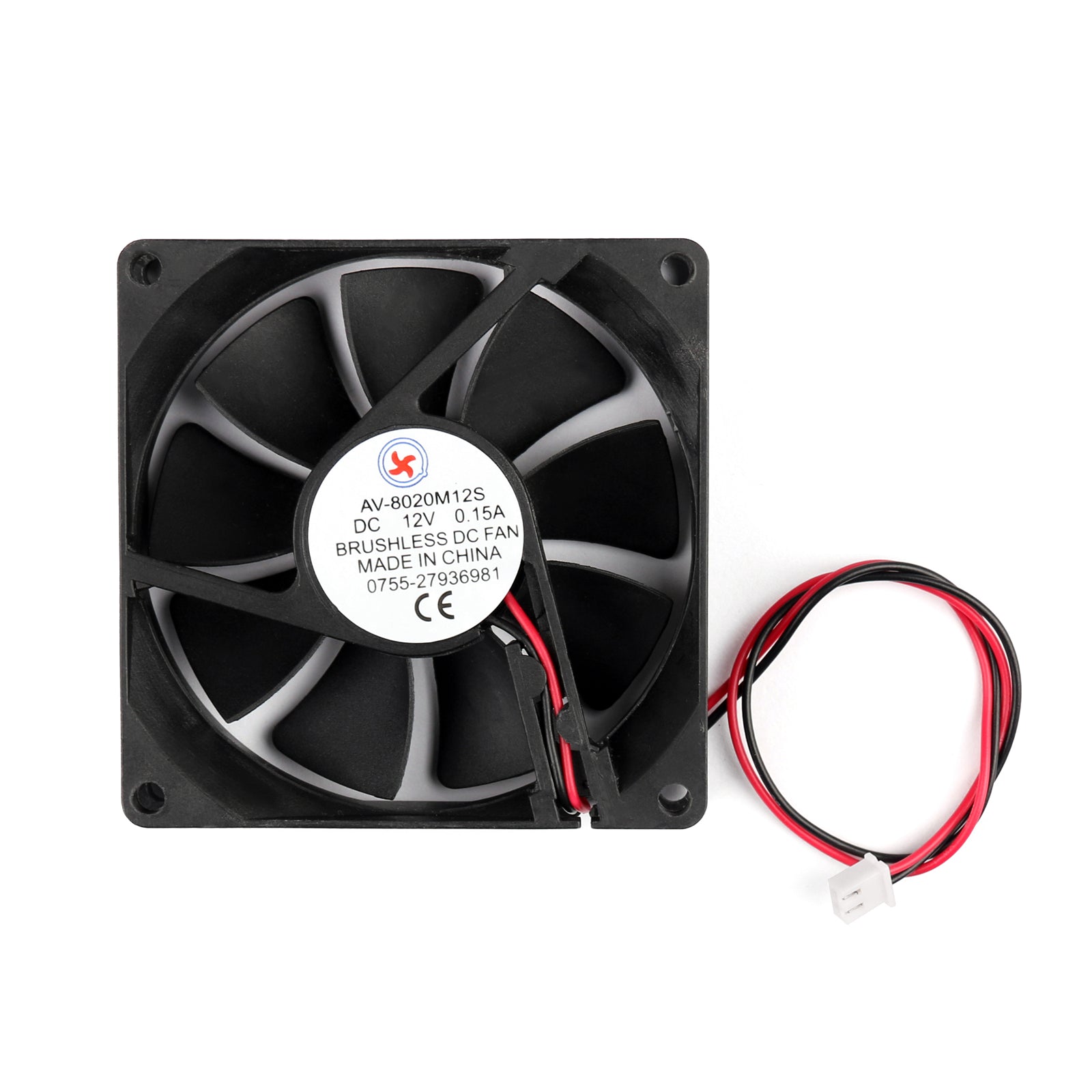 1 Stuks DC Borstelloze Koeling PC Computer Fan 12V 8020s 80x80x20mm 0.15A 2 Pin Draad