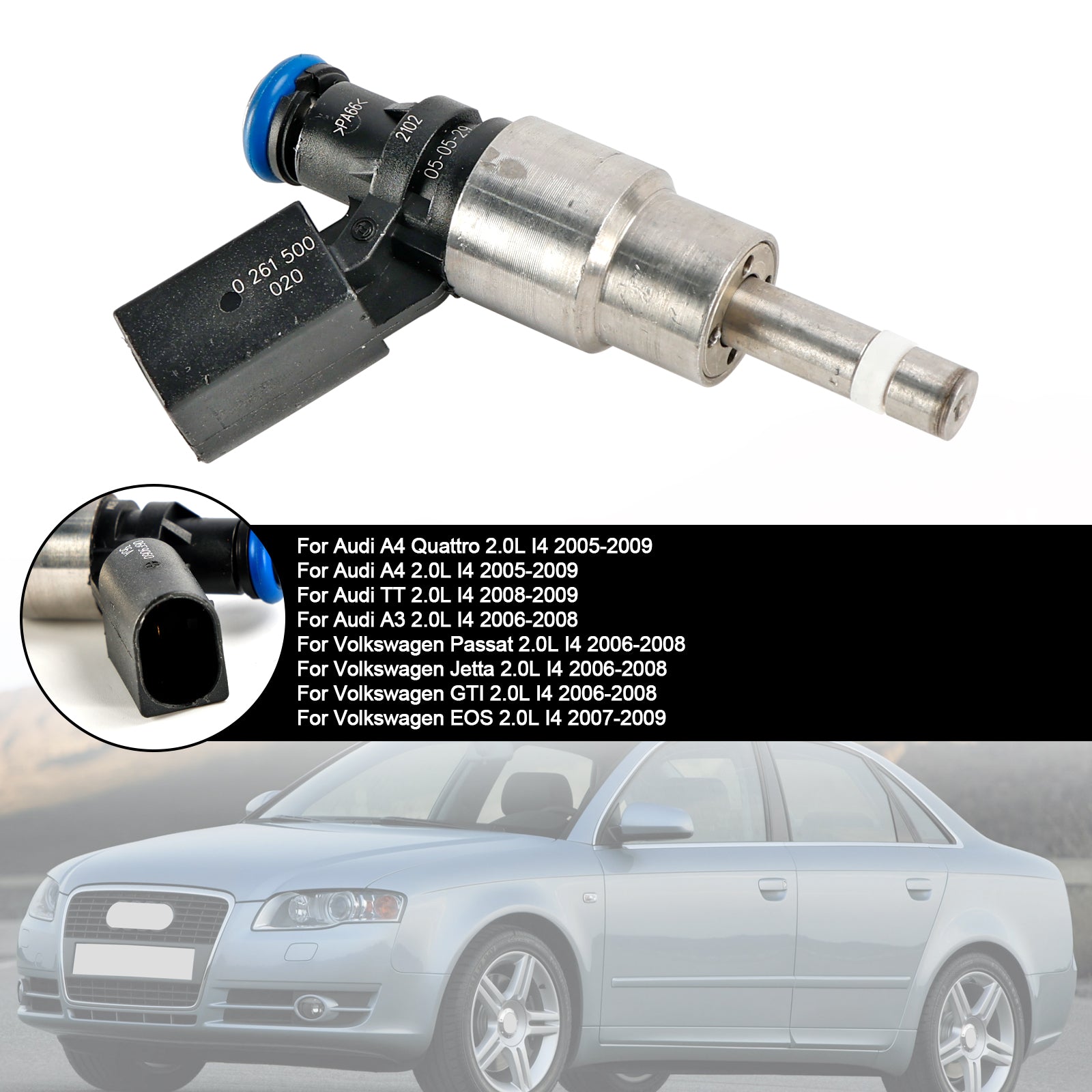 1PCS Brandstofinjector 06F906036A Fit Audi A3 A4 A6 Fit VW Golf Passat 2.0 Tfsi