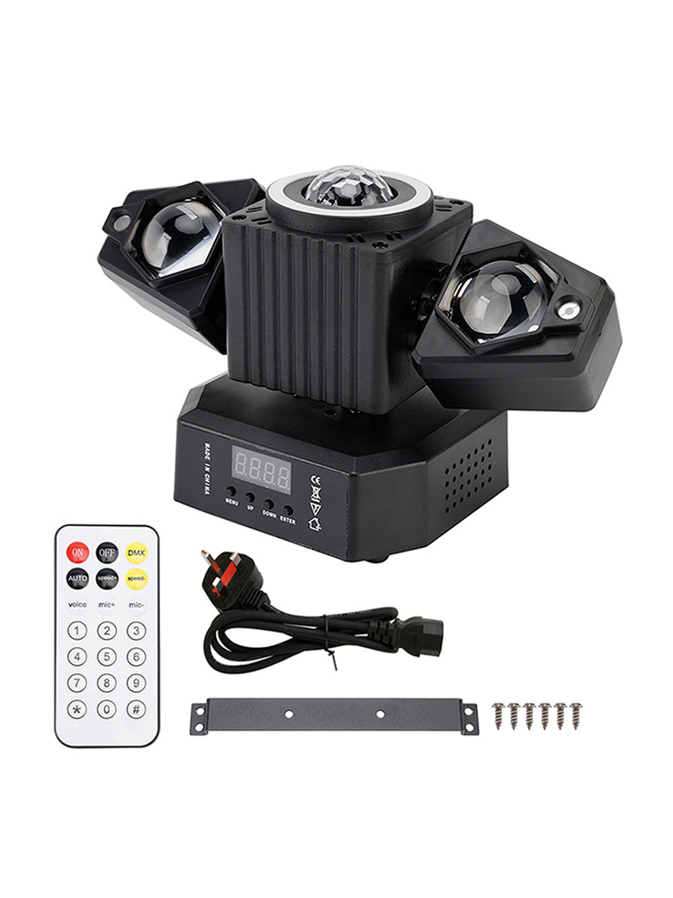 Rörligt huvudljus Roterande Disco Ball Laser Beam Strobe Remote DMX Stage Light