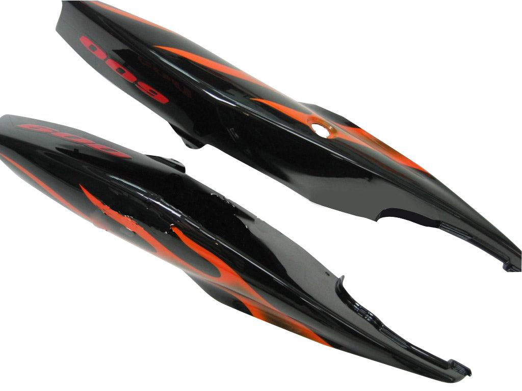 2006-2007 Suzuki GSXR 600 750 Carénages de course flamme noir et or orange génériques