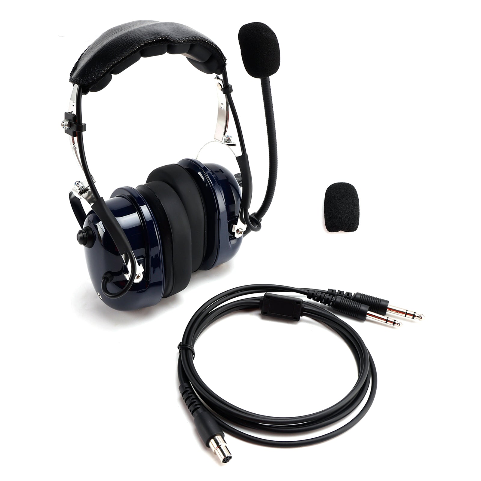 Pilot Noise-Cancelling Headset 6.3/5.2mm GA Plugs Universal Fit for Aircraft