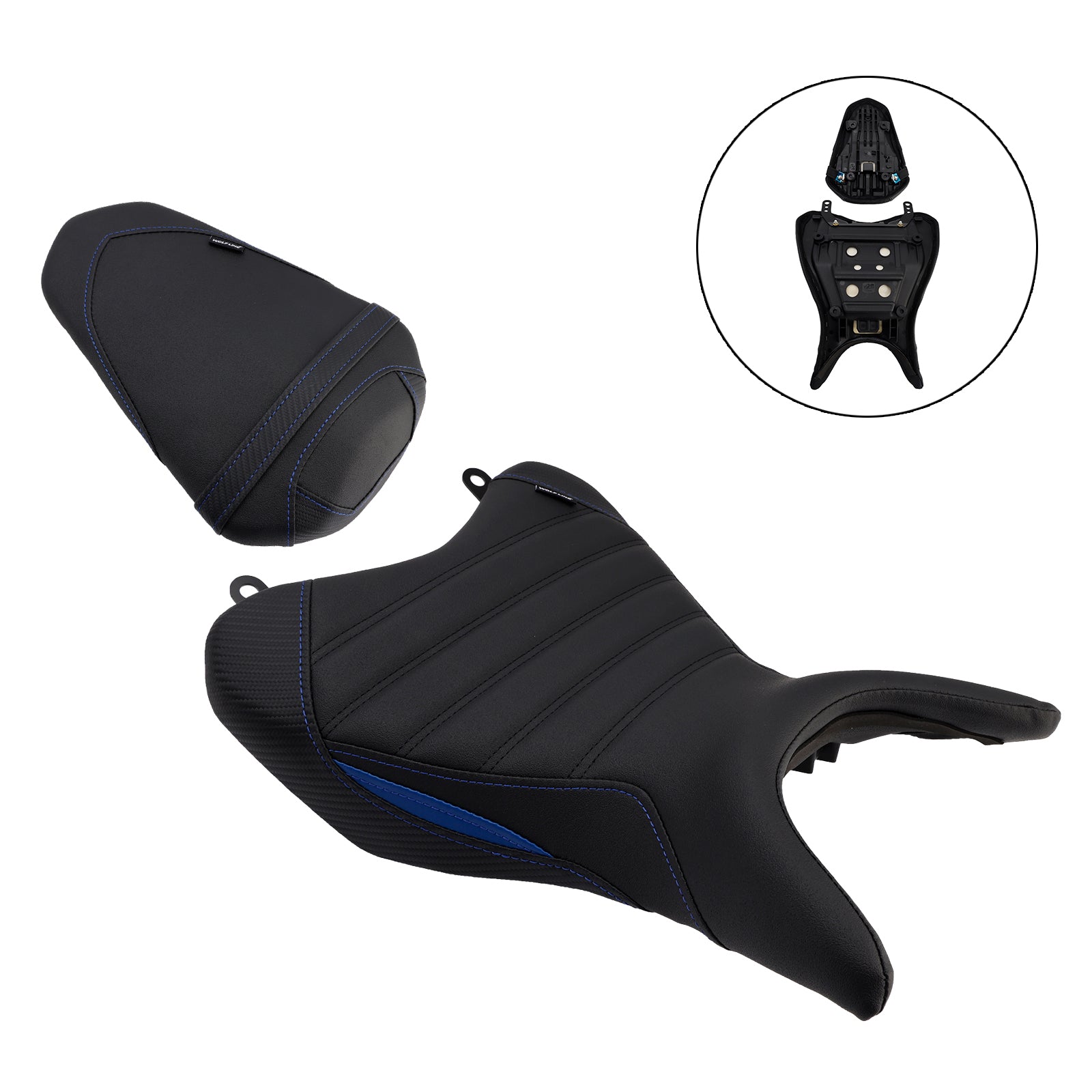 Front&Rear Raider Passenger Cushion Kit Blue For Yamaha Yzf-R3 25- Mt-03 25-