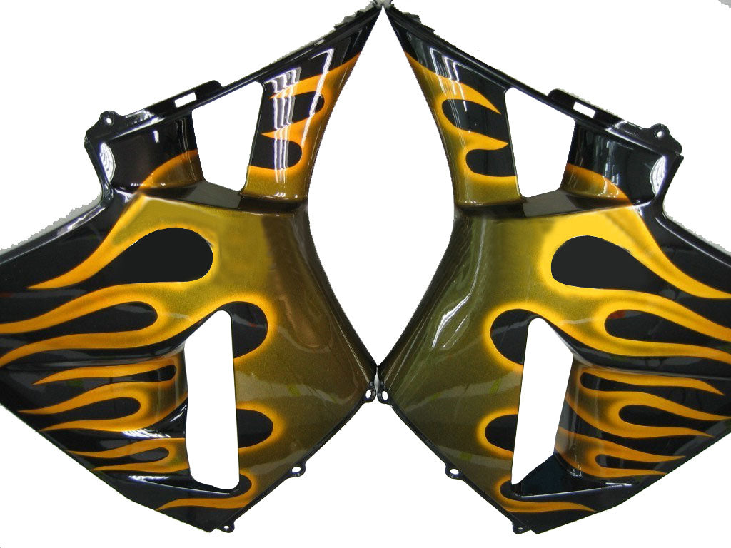 2003-2004 Honda CBR 600 RR Black & Gold Flame Racing Fairings Generic