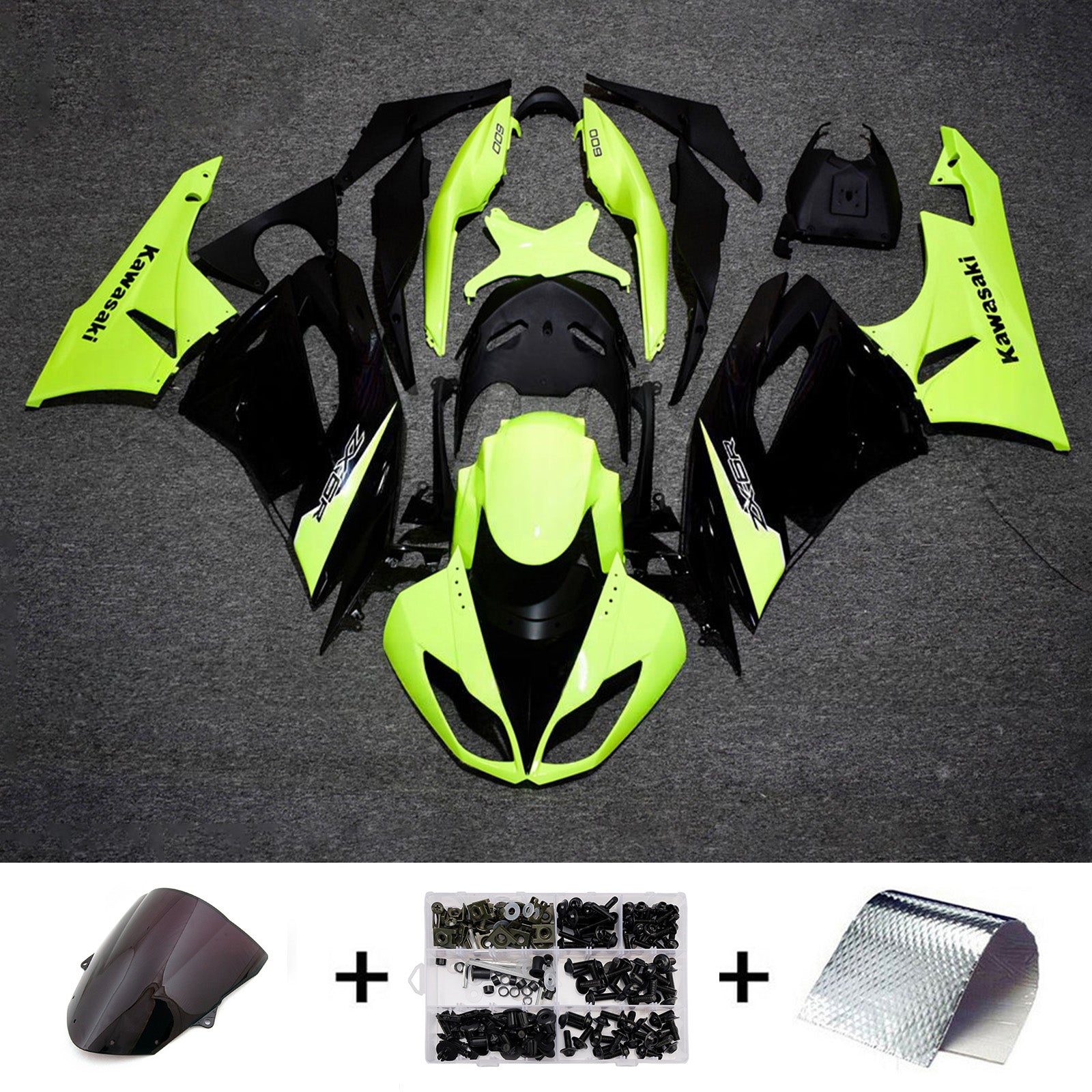 Kit carena iniezione carrozzeria in plastica ABS adatta per Kawasaki ZX6R 636 2009-2012