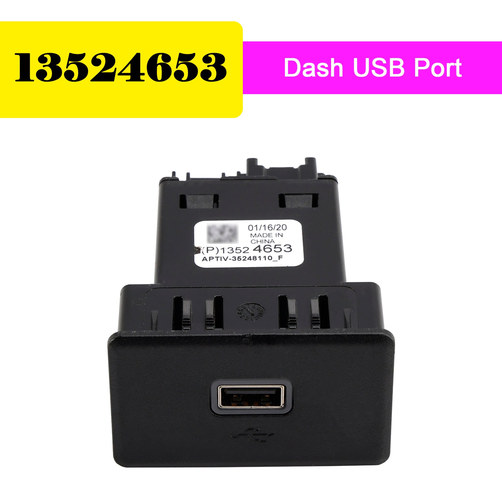 2019-2023 Chevy Silverado Sierra Dash USB Port Typ A 13524653