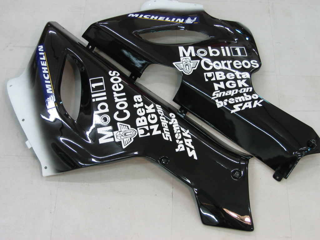 2005-2006 Kawasaki ZX6R 636 Fairings Black White West ZX6R Racing Generic