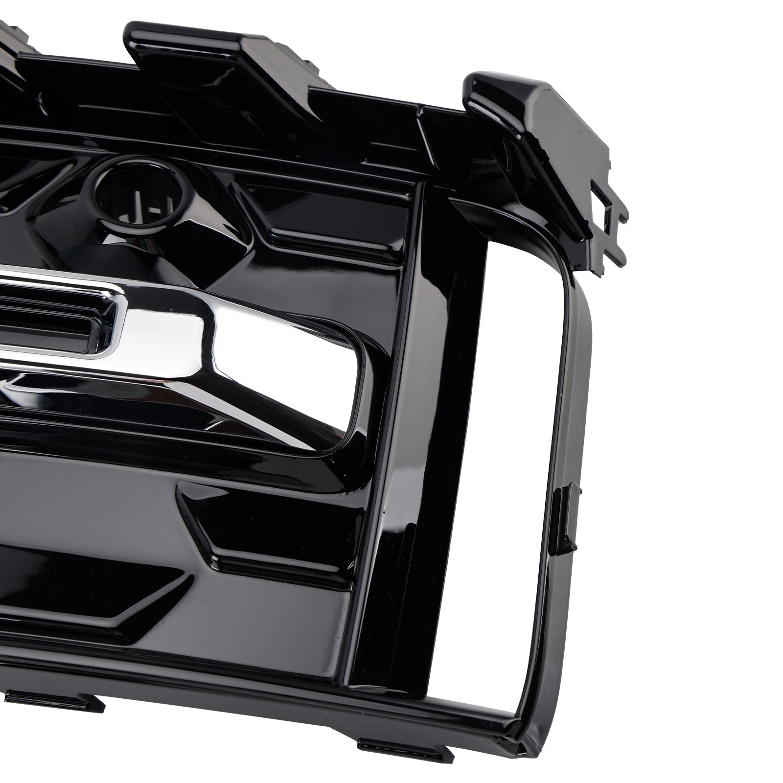 2023+ Audi A6 C8PA S-Line S6 2PCS Front Bumper Fog Light Grille Trim Black Chrome